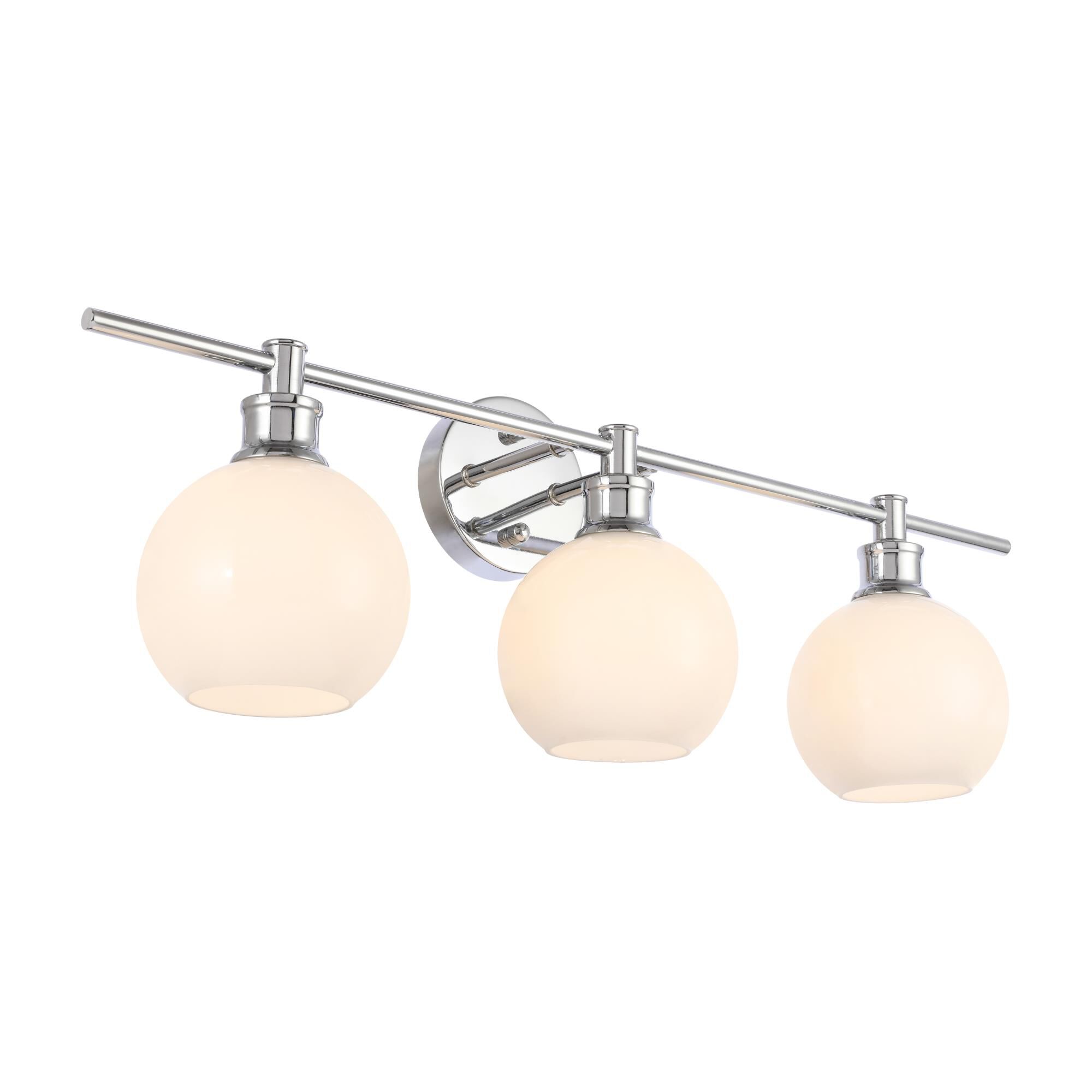 Shown in Chrome finish and Frosted White  glass