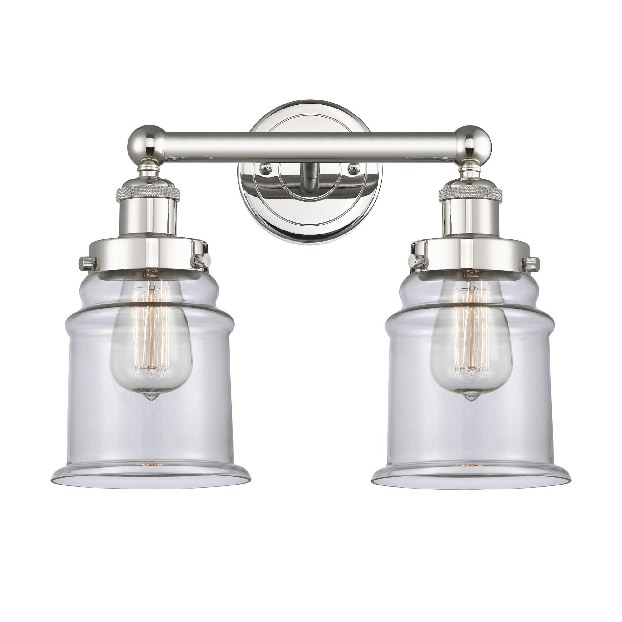 Shown in Polished Nickel finish and Clear glass