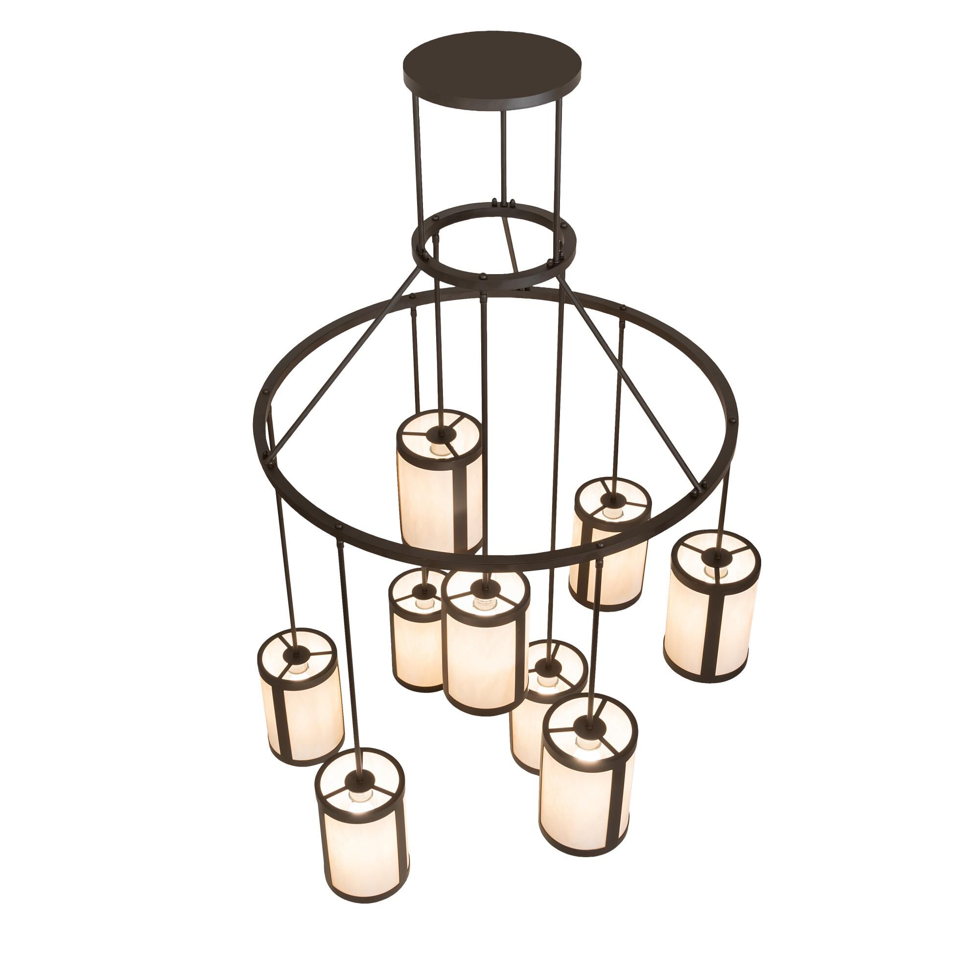 Shown in Oil Rubbed Bronze finish and Beige glass