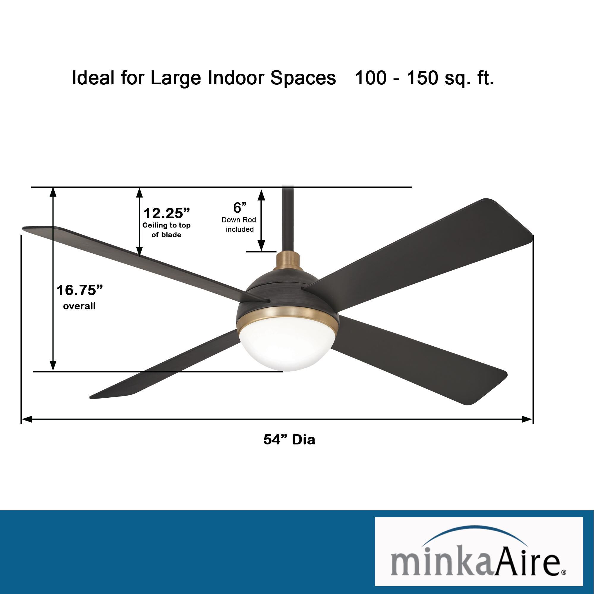Orb 54 Inch Ceiling Fan with Light Kit by Minka Aire by Minka Aire