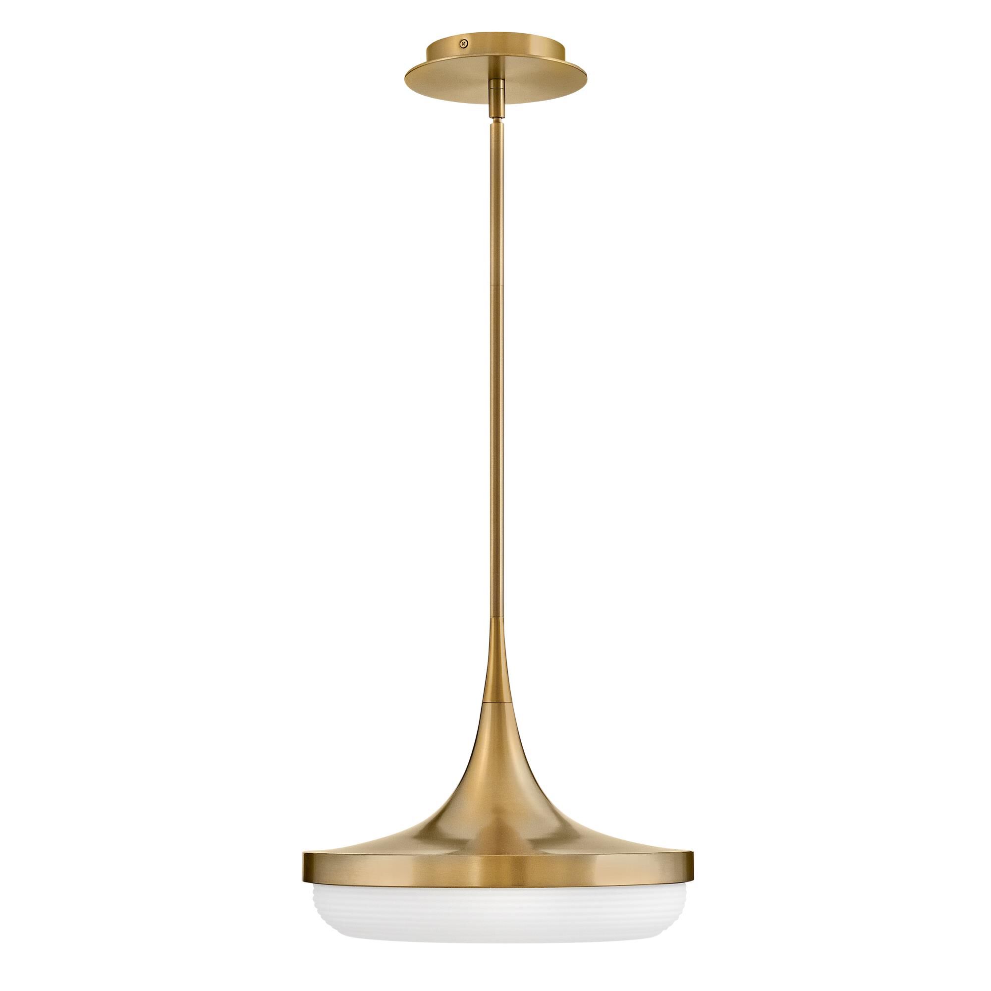 Shown in Lacquered Brass finish and Cased Opal glass