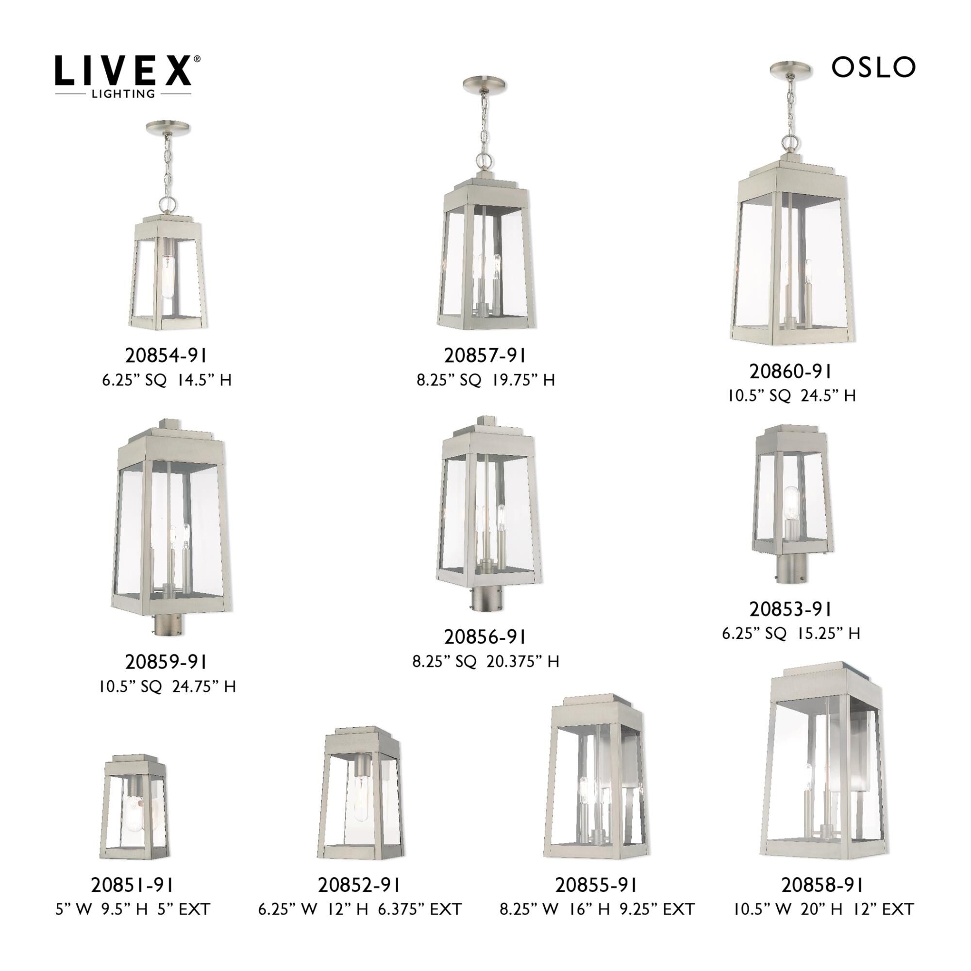 Oslo 24 Inch Tall 3 Light Outdoor Hanging Lantern by Livex Lighting