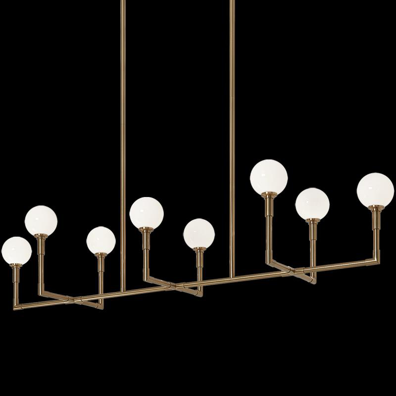 Shown in Aged Gold Brass finish and Opal glass