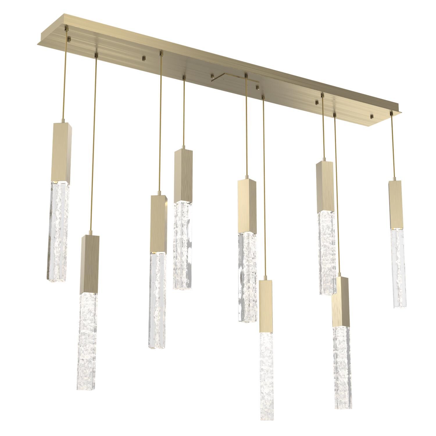 Shown in Novel Brass finish and Clear Cast glass