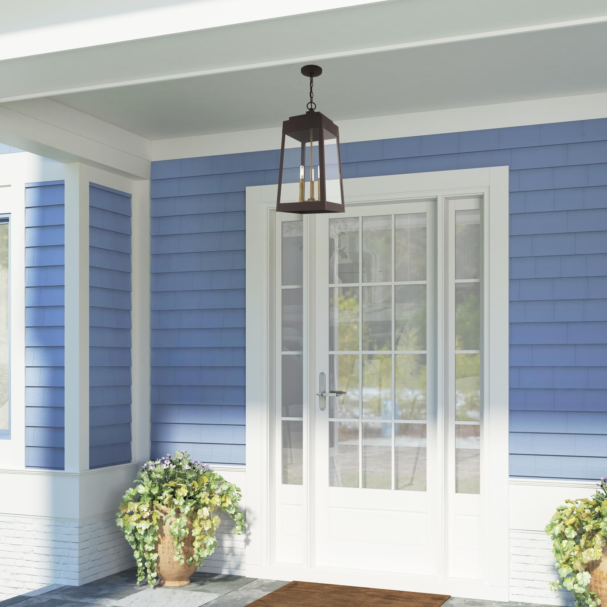 Oslo 24 Inch Tall 3 Light Outdoor Hanging Lantern by Livex Lighting