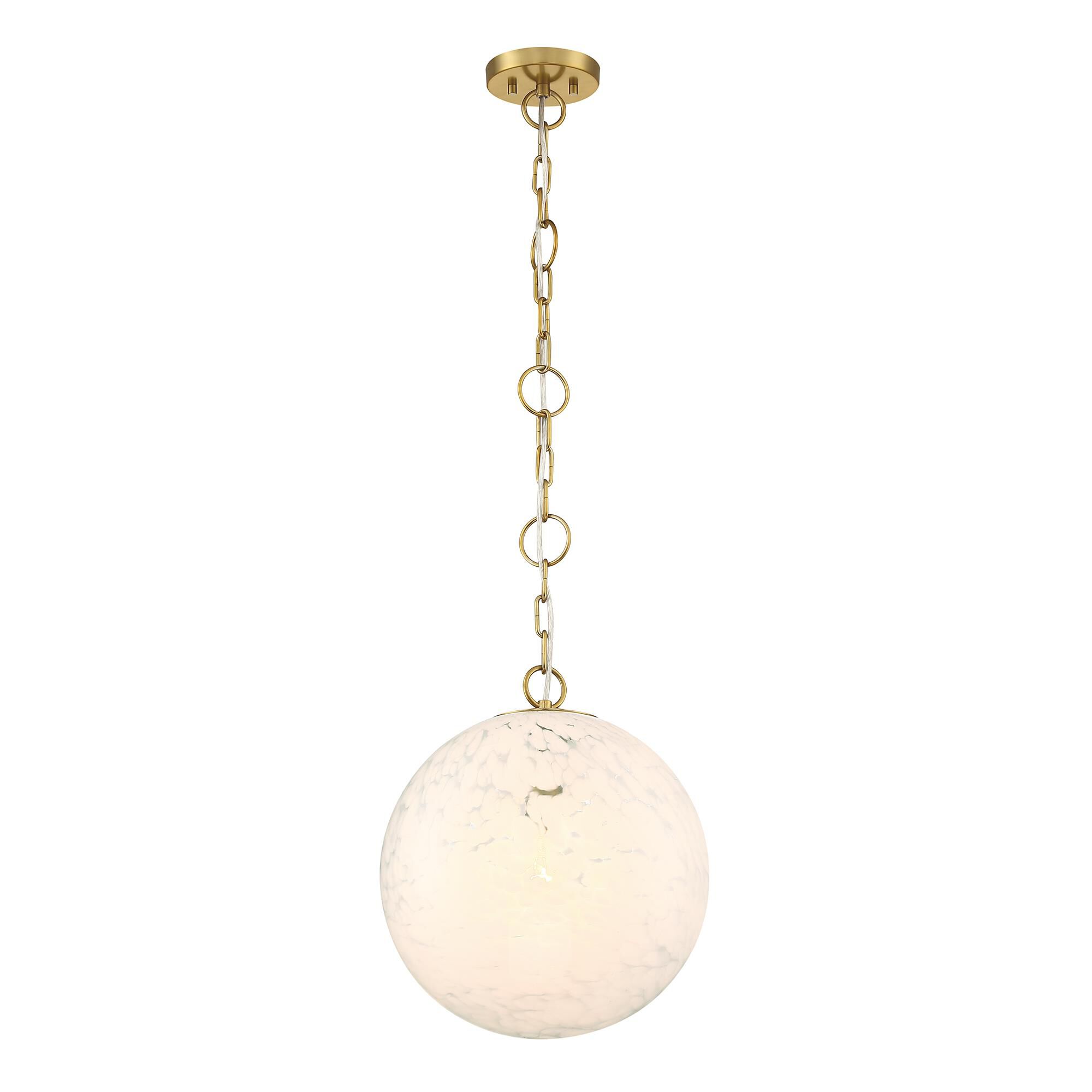 Shown in Brushed Gold finish and White Art shade