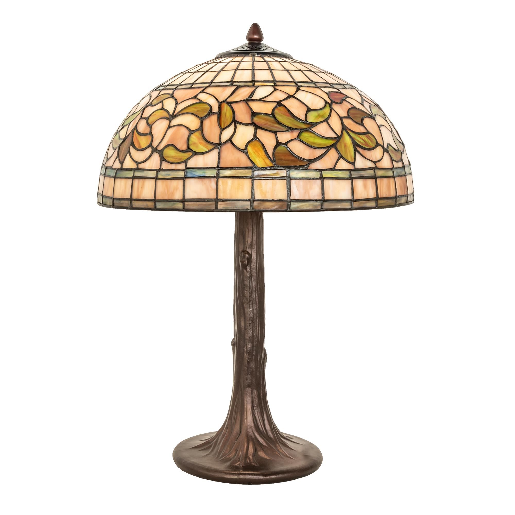 Shown in Mahogany Bronze finish and Green;Chocolate;Beige;White glass