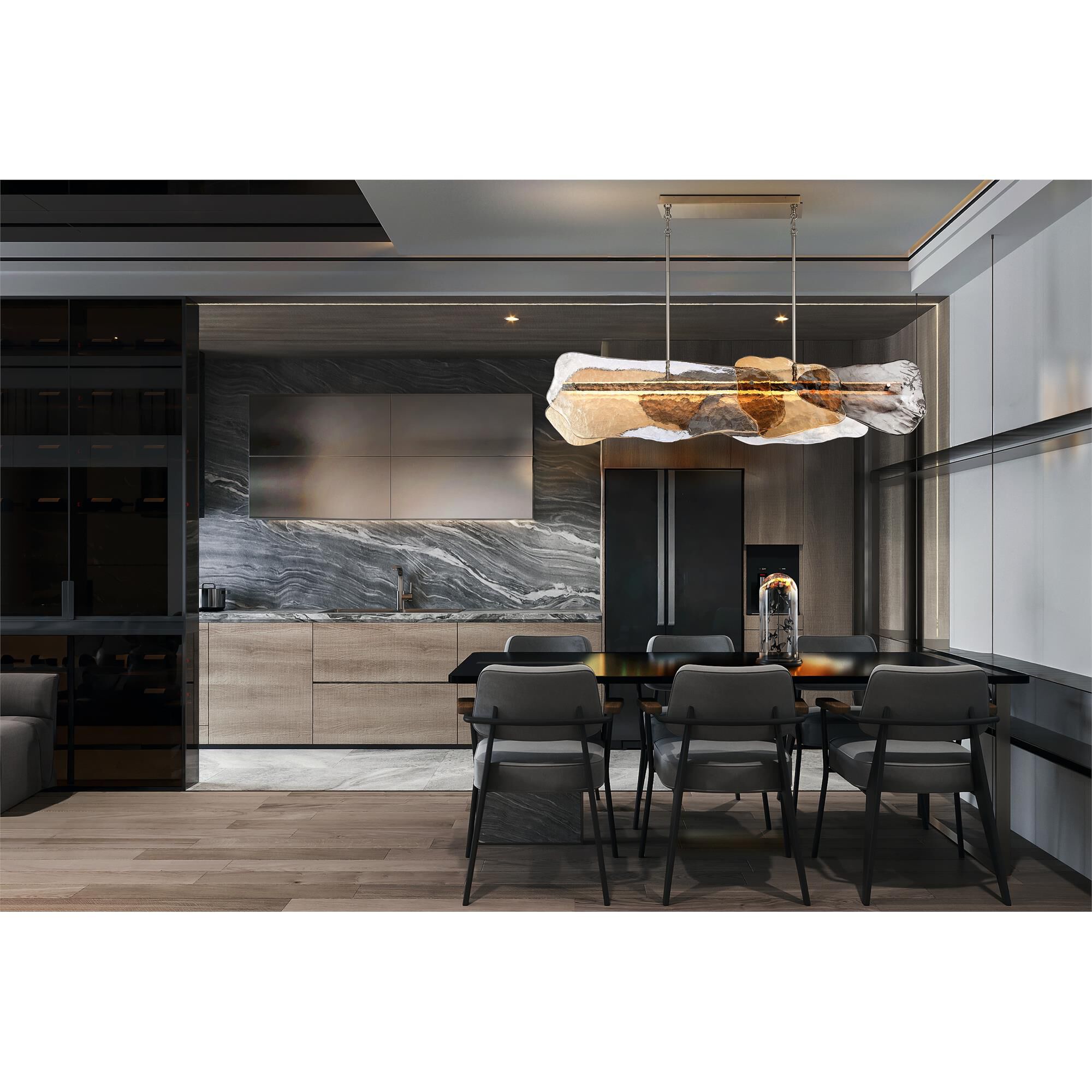 Grotto Large Linear Chandelier,