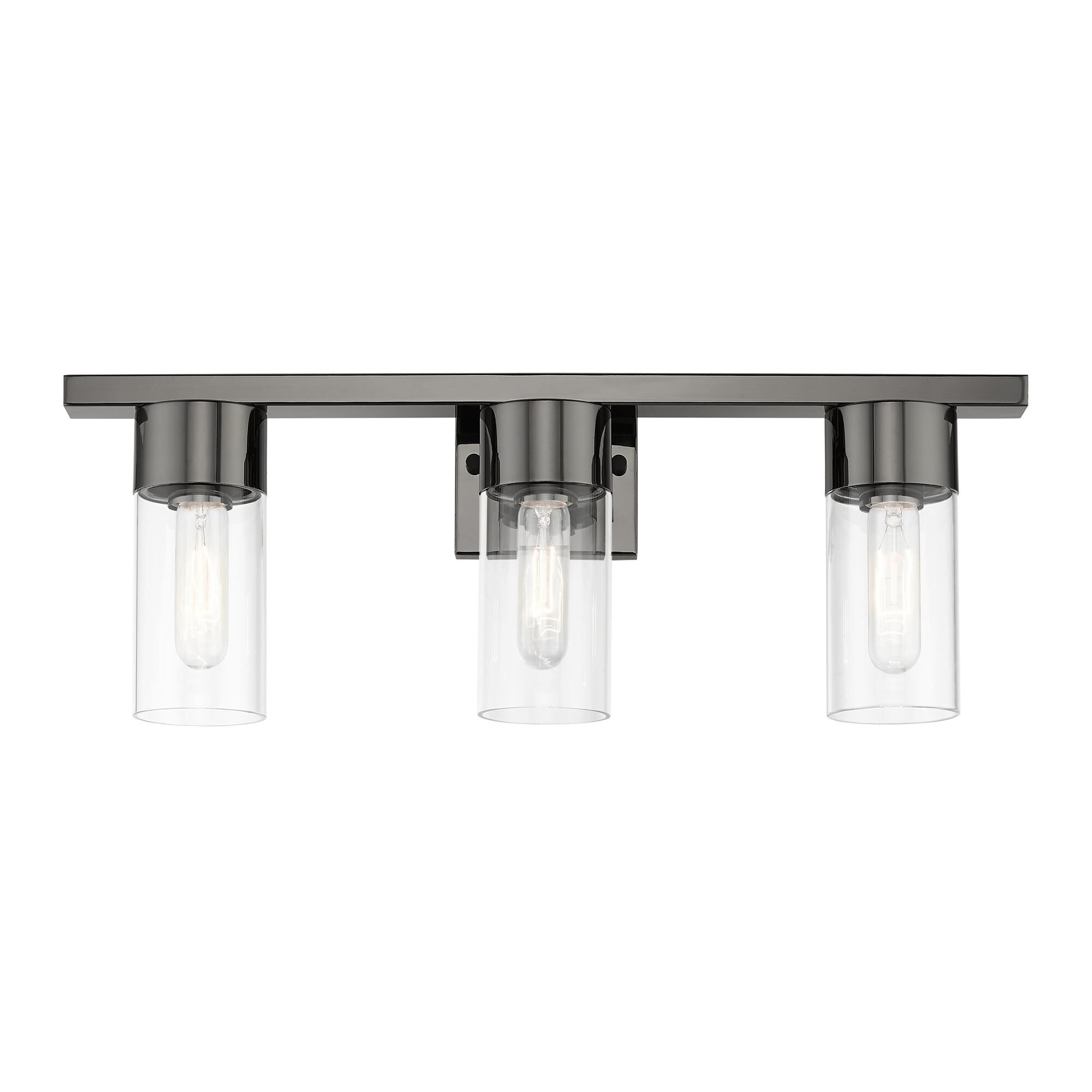 Shown in Black Chrome finish and Clear glass