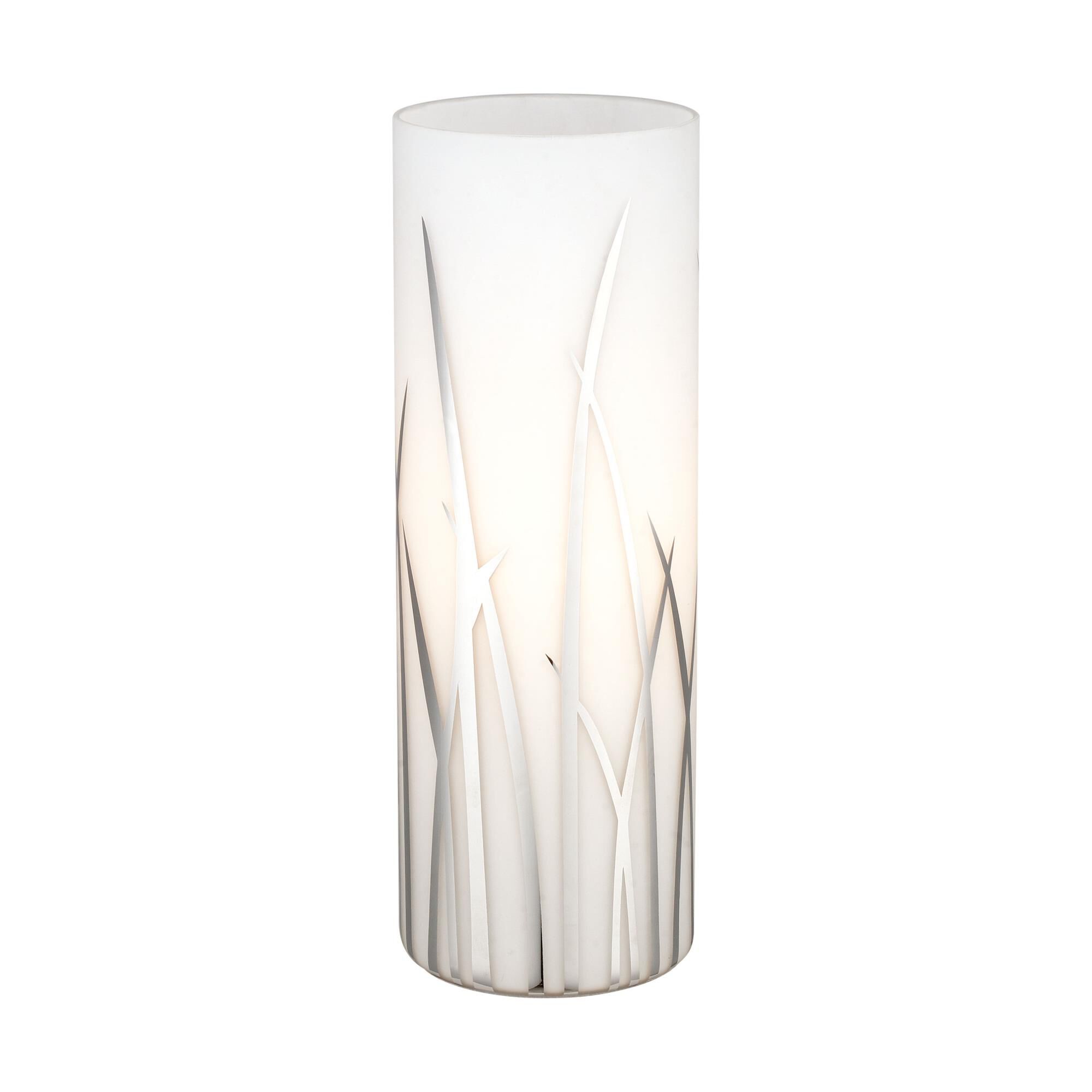 Shown in White-Chrome finish and White and Chrome Dcor glass and Cylinder shade