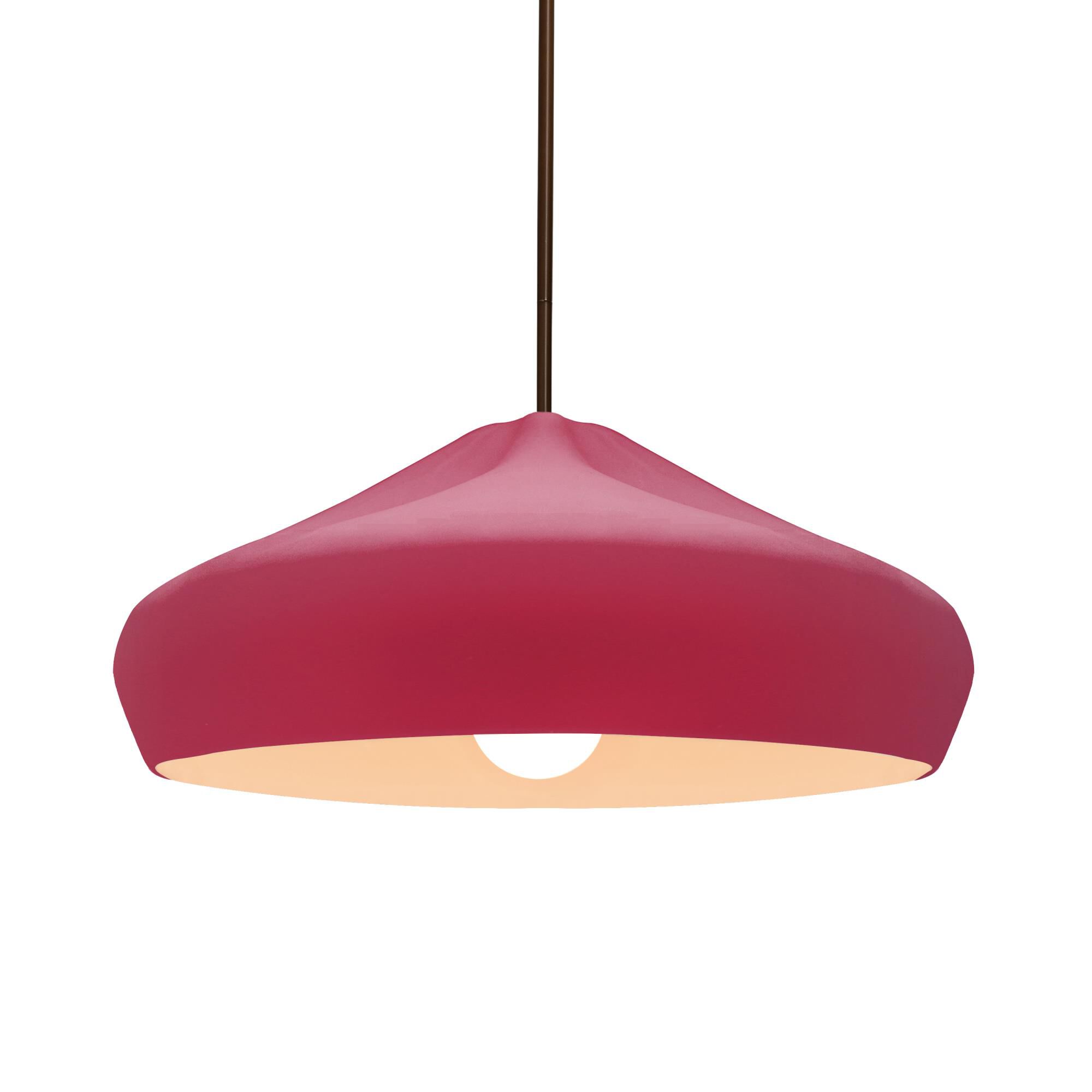 Shown in Dark Bronze finish and Cerise shade