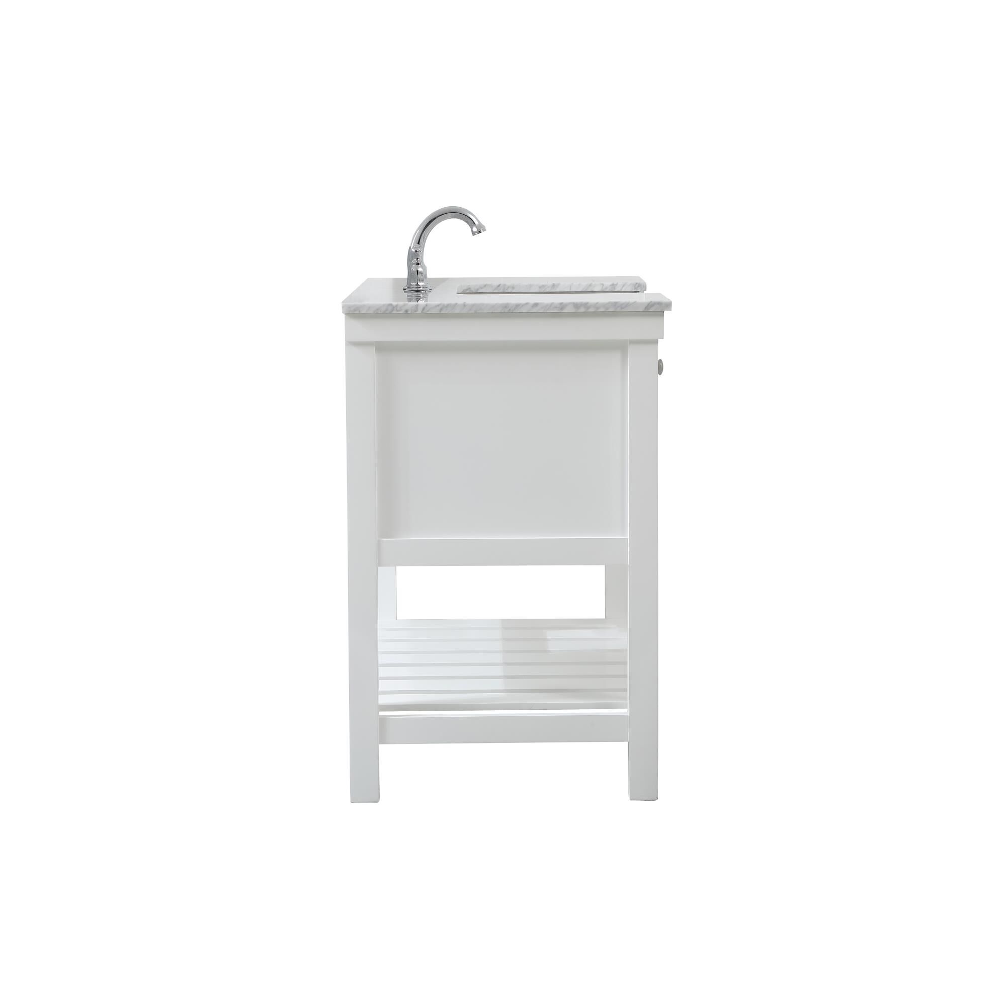 Shown in White finish and Without Backsplash accent