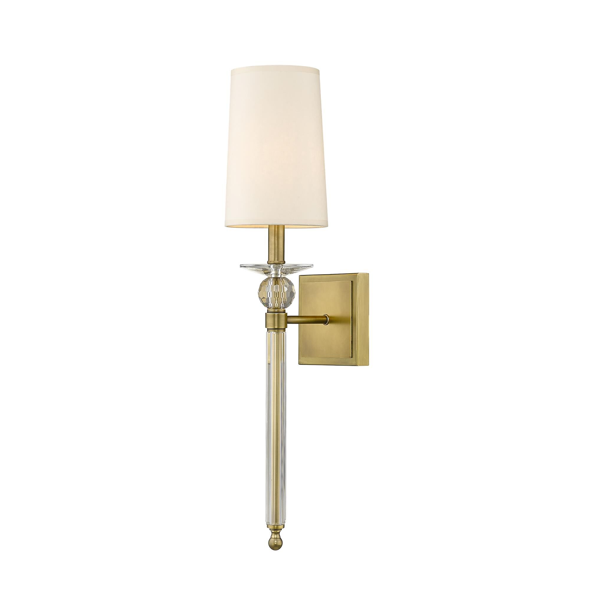 Shown in Rubbed Brass finish and Parchment Paper glass and Parchment Paper shade