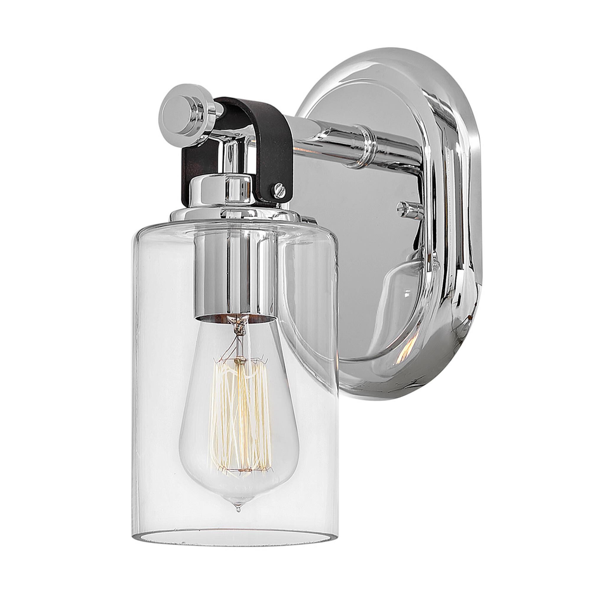Shown in Chrome finish and Clear glass
