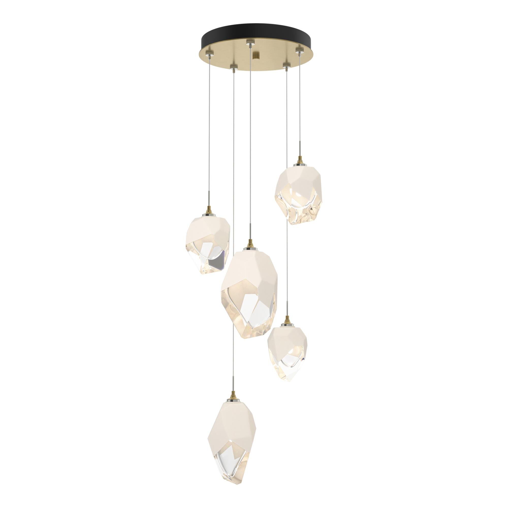 Shown in Modern Brass finish and White glass and White Glass shade
