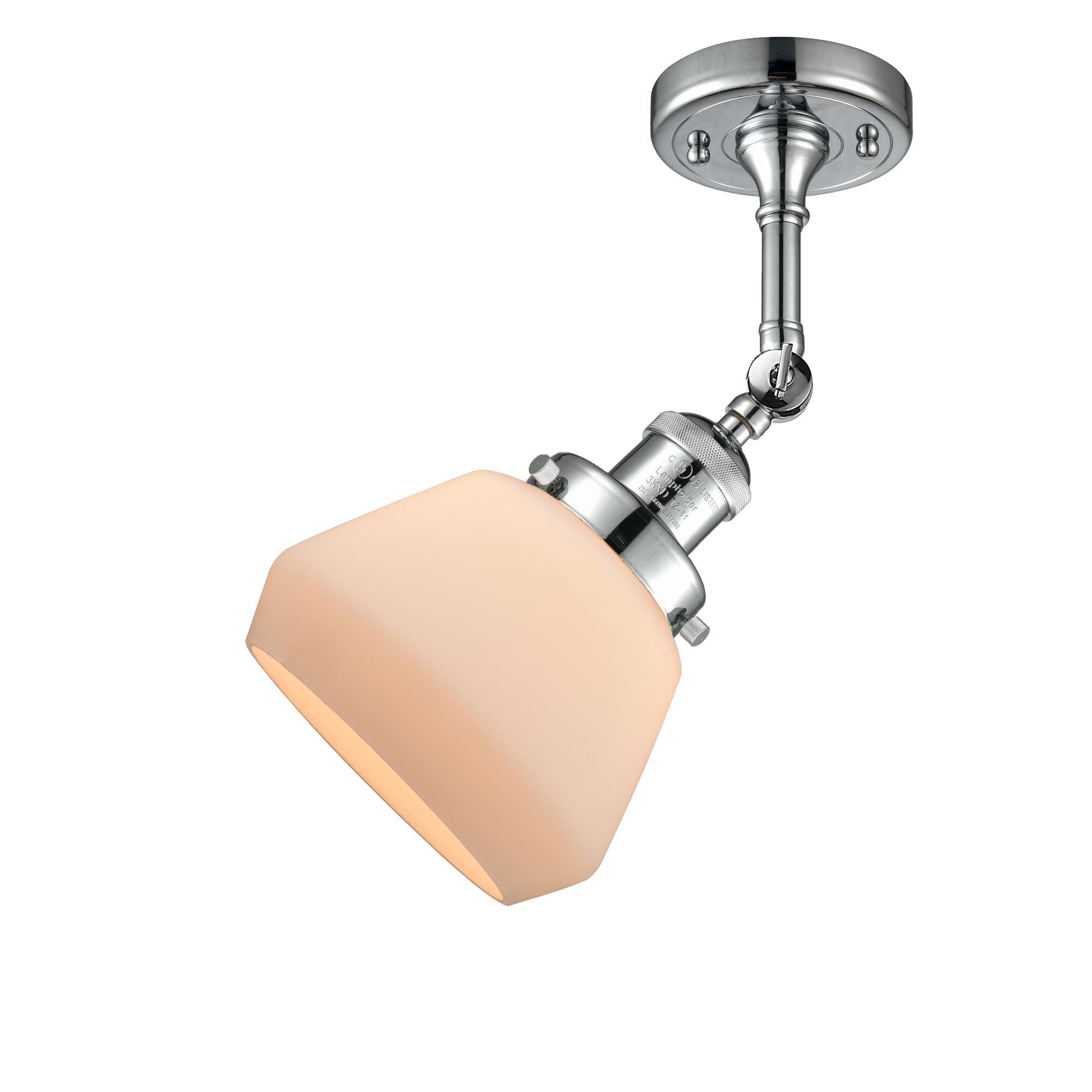 Shown in Polished Chrome finish and Matte White Cased glass