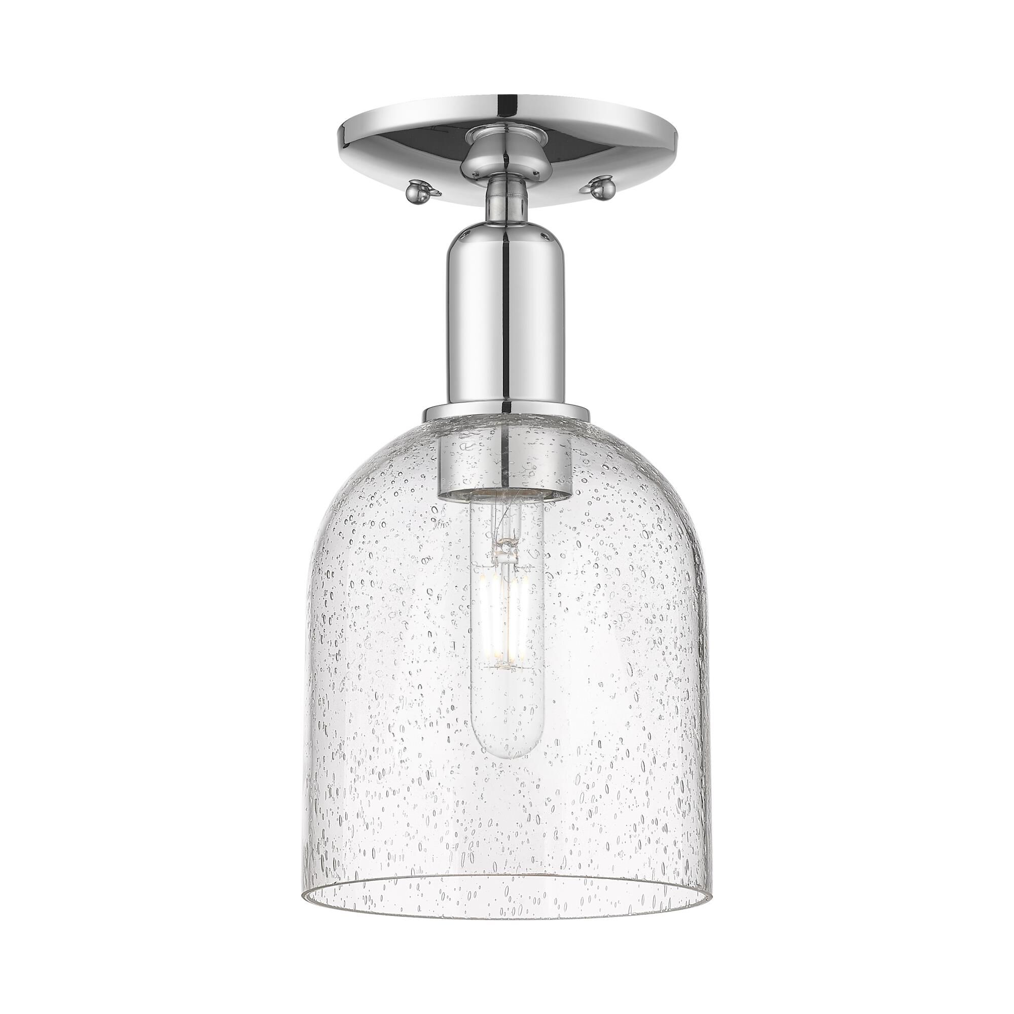 Shown in Polished Chrome finish and Seedy glass