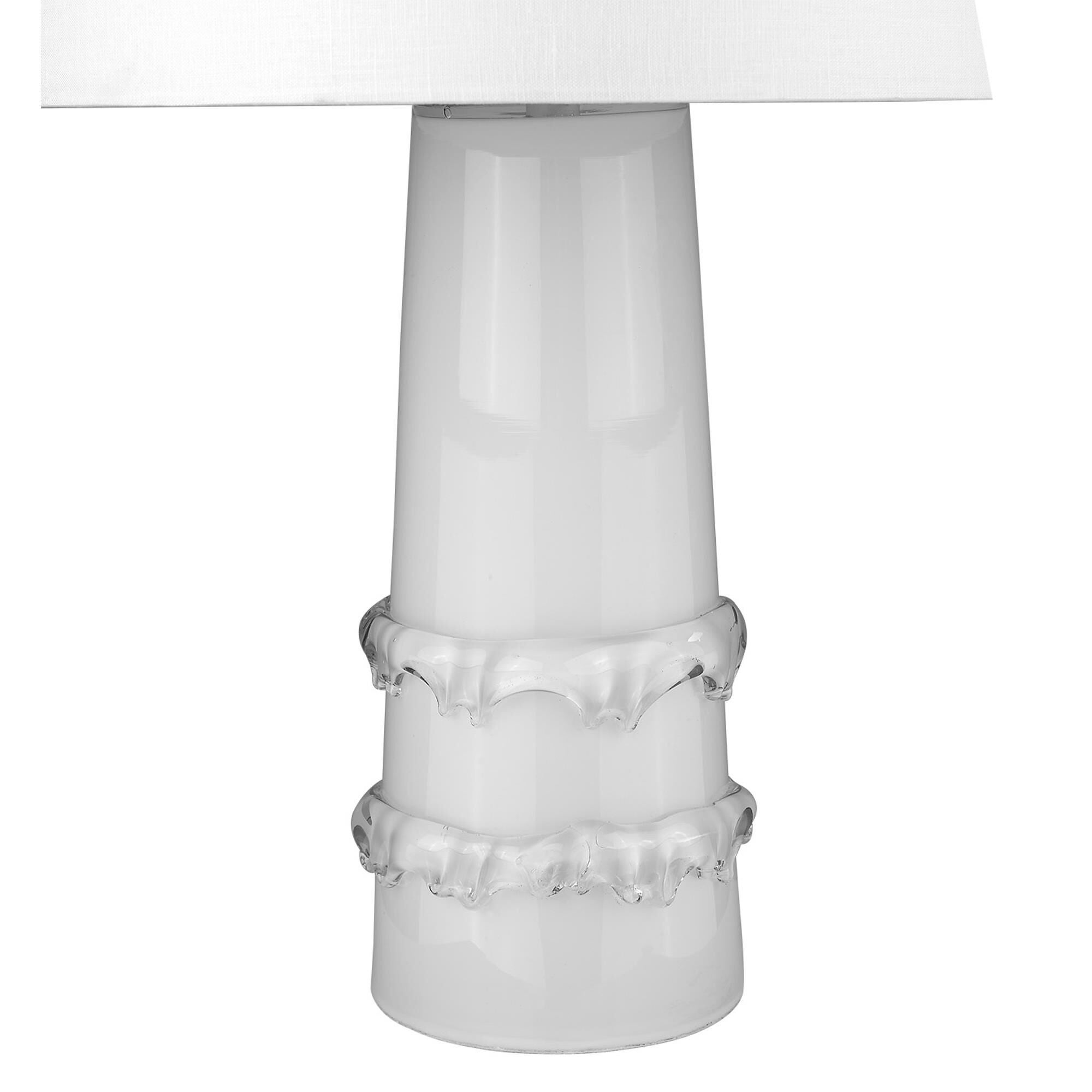 Shown in White finish and Seasalt glass and Seasalt Linen Drum shade