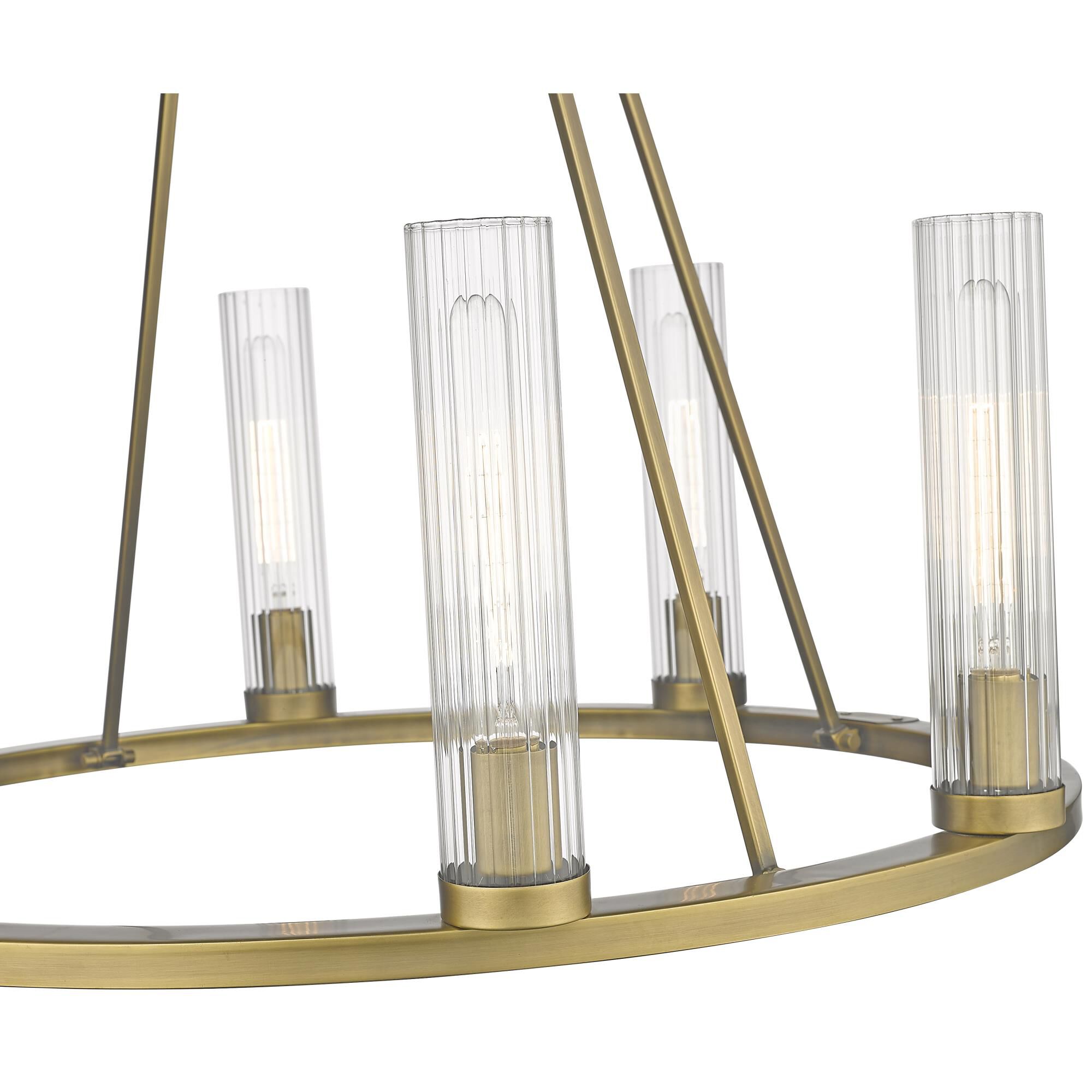 Shown in Rubbed Brass finish and Glass shade