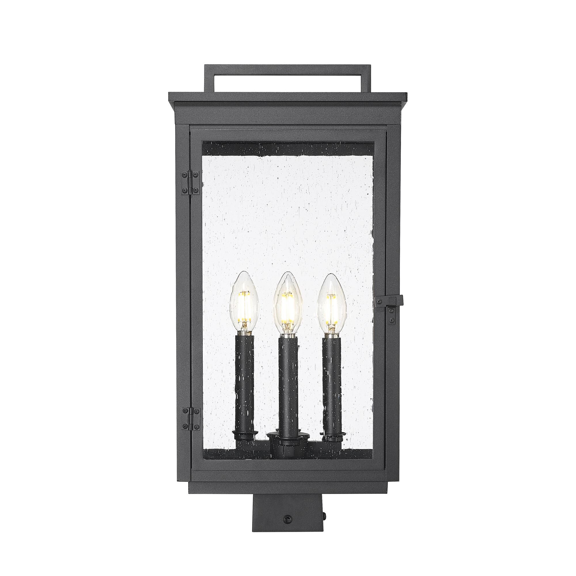 Shown in Sand Black finish and Clear Seedy glass and Clear Seedy shade