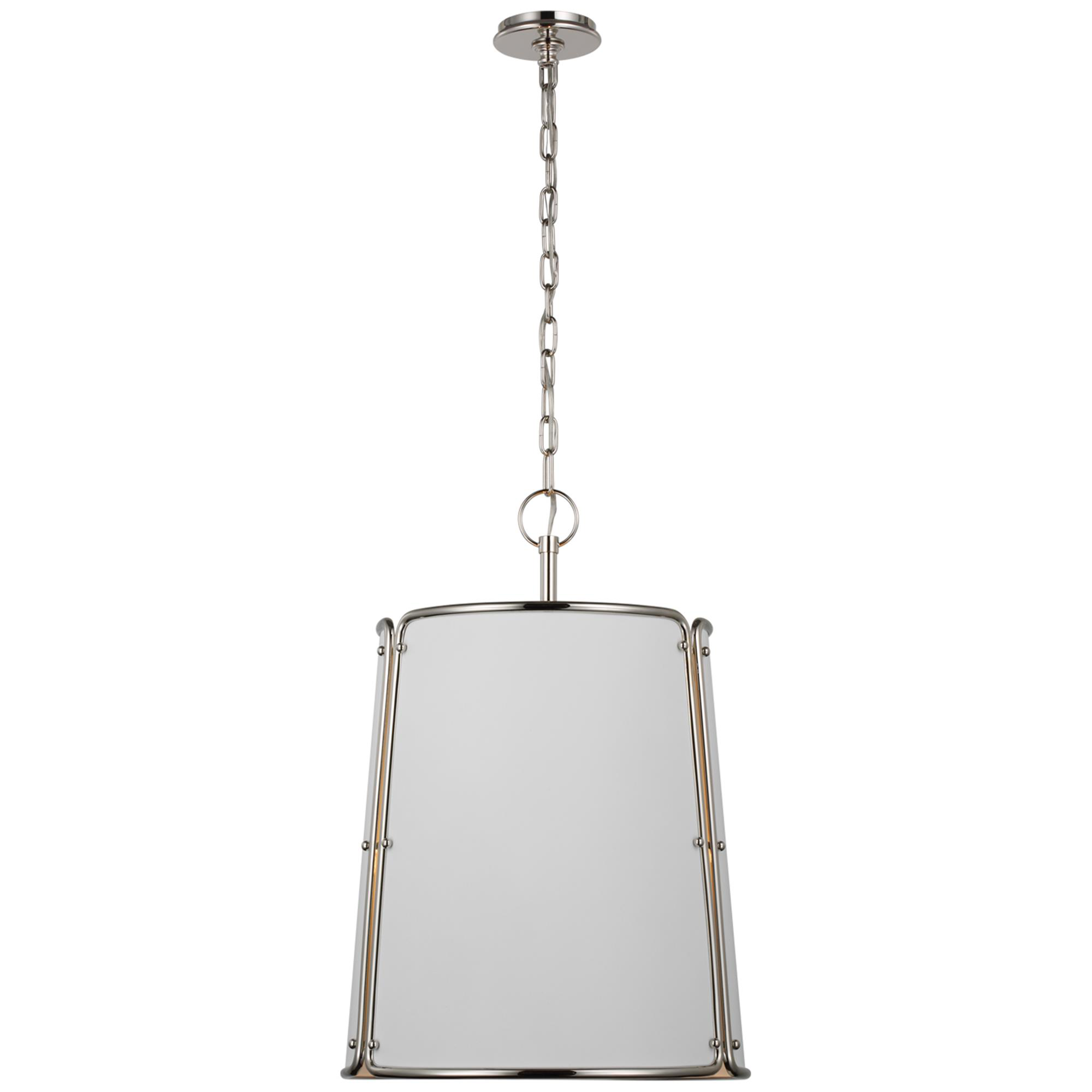 Shown in Polished Nickel finish and White shade