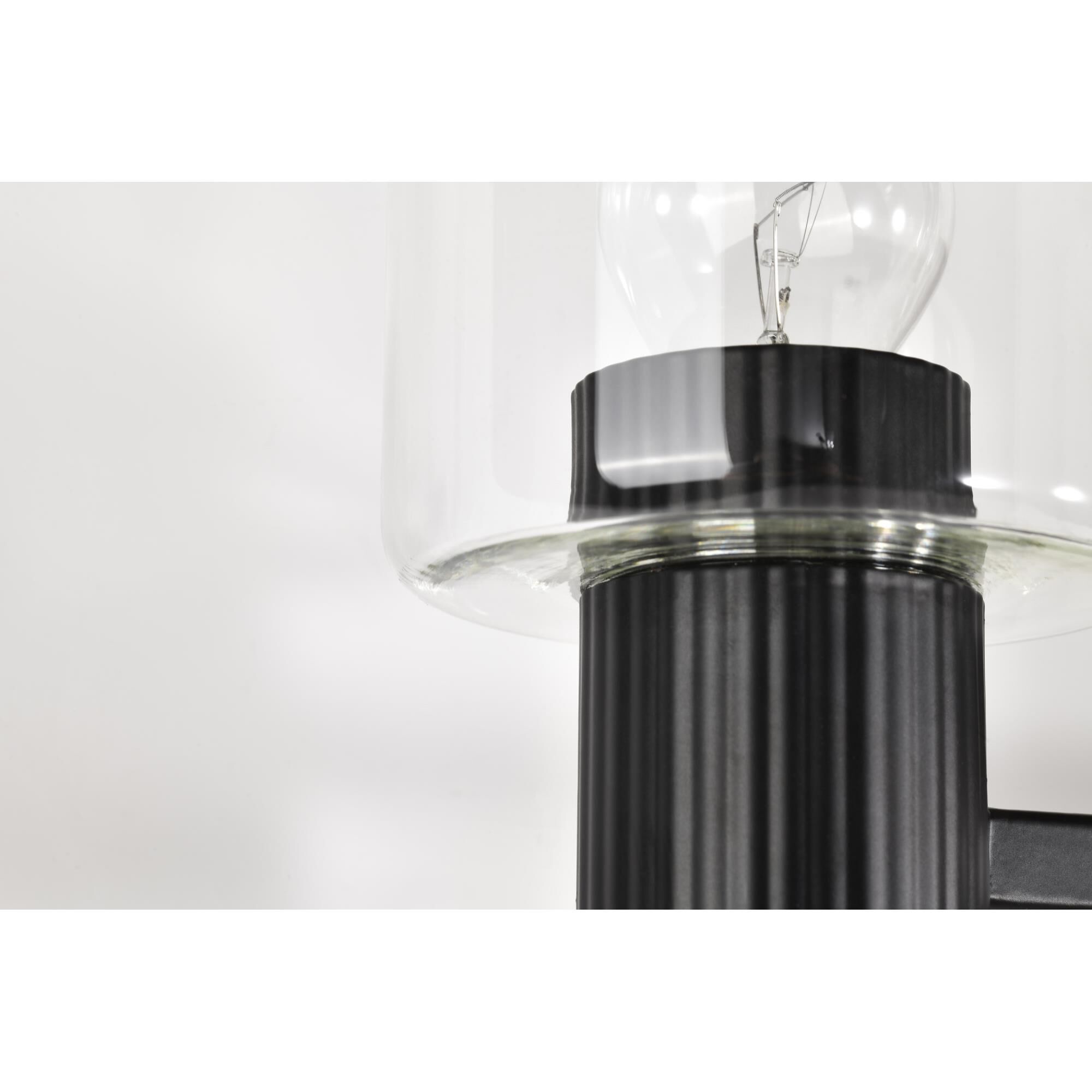 Shown in Matte Black finish and Clear glass