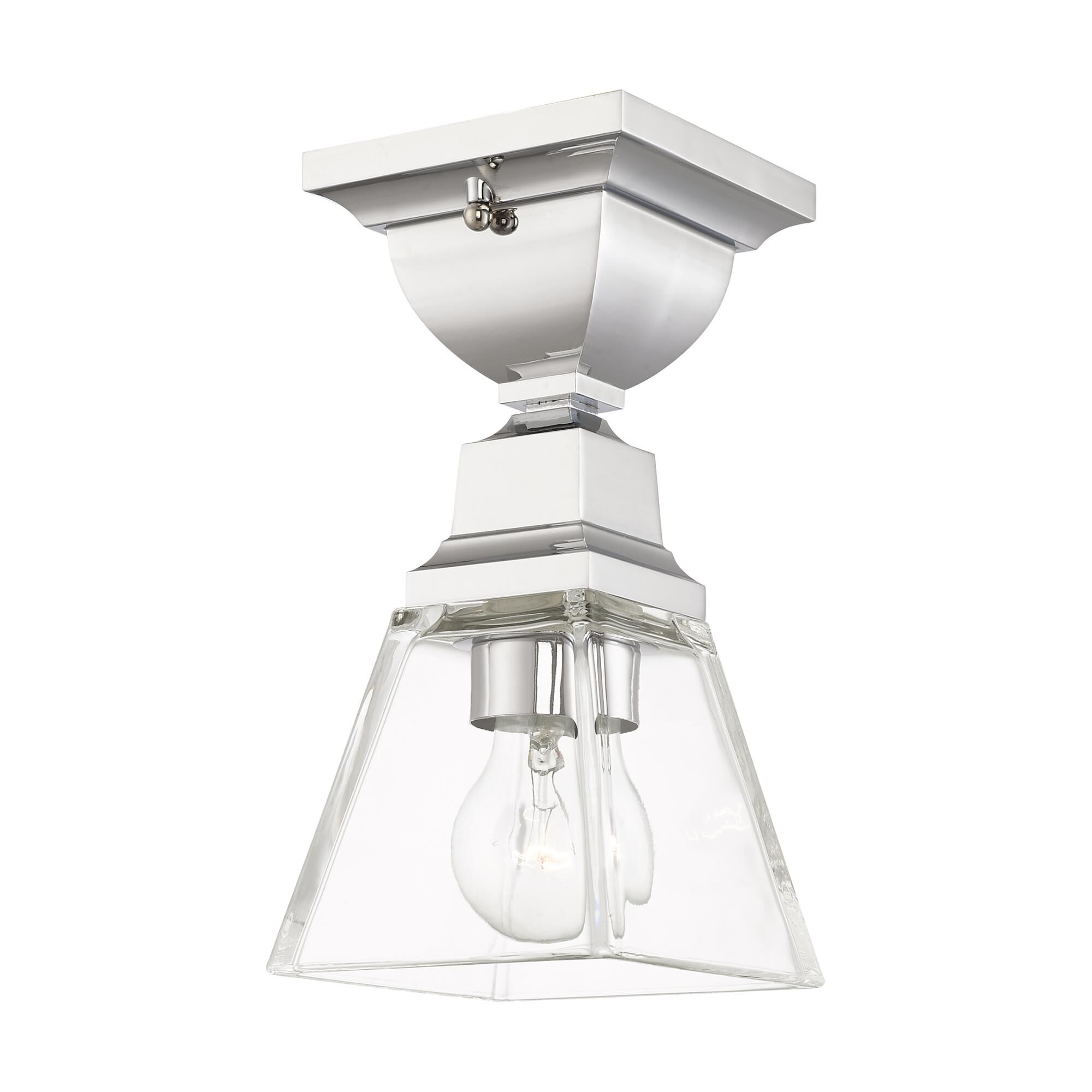 Shown in Polished Chrome finish and Clear glass and Clear Glass shade