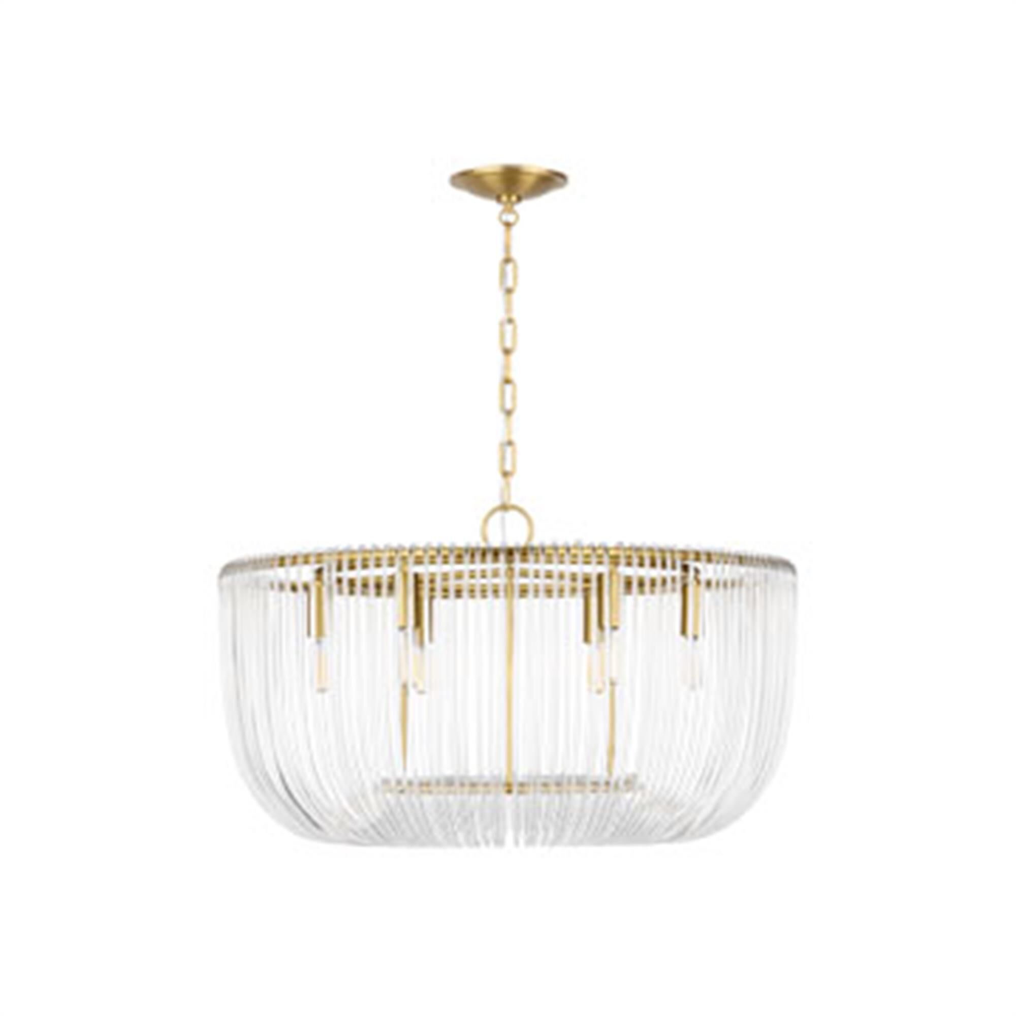 Shown in Burnished Brass finish and Clear glass
