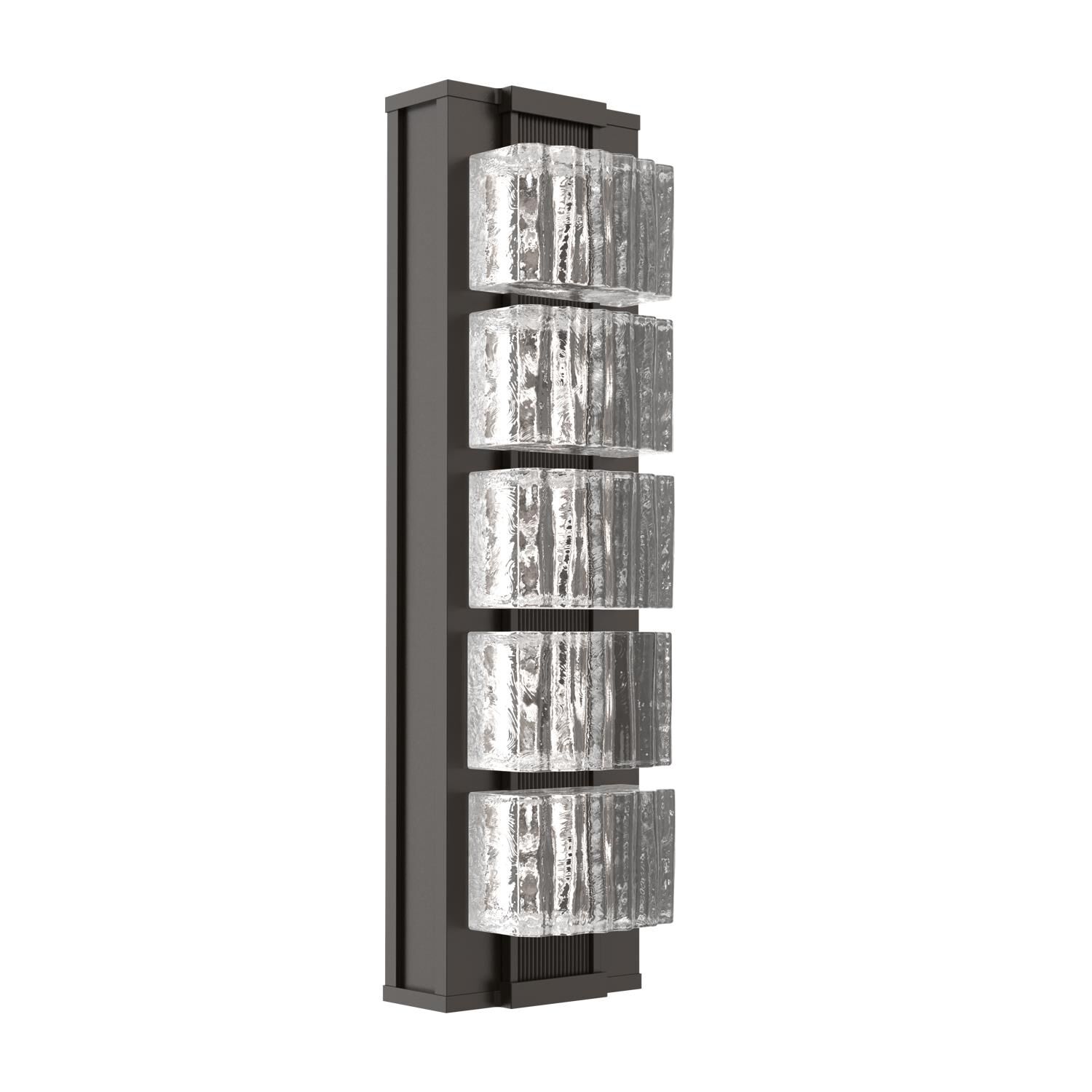 Shown in Statuary Bronze finish and Clear Ribbed glass