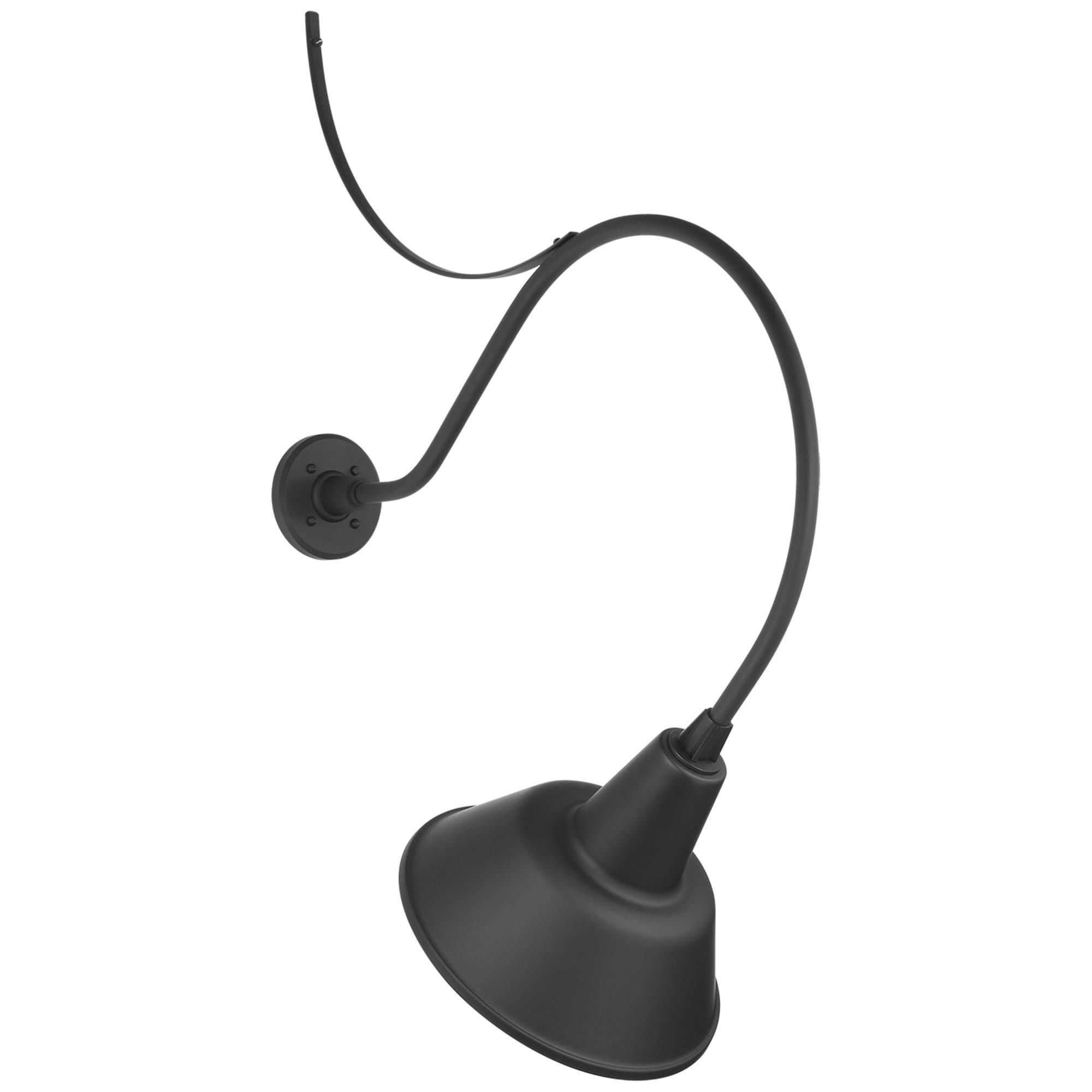 Shown in Matte Black finish and Black shade