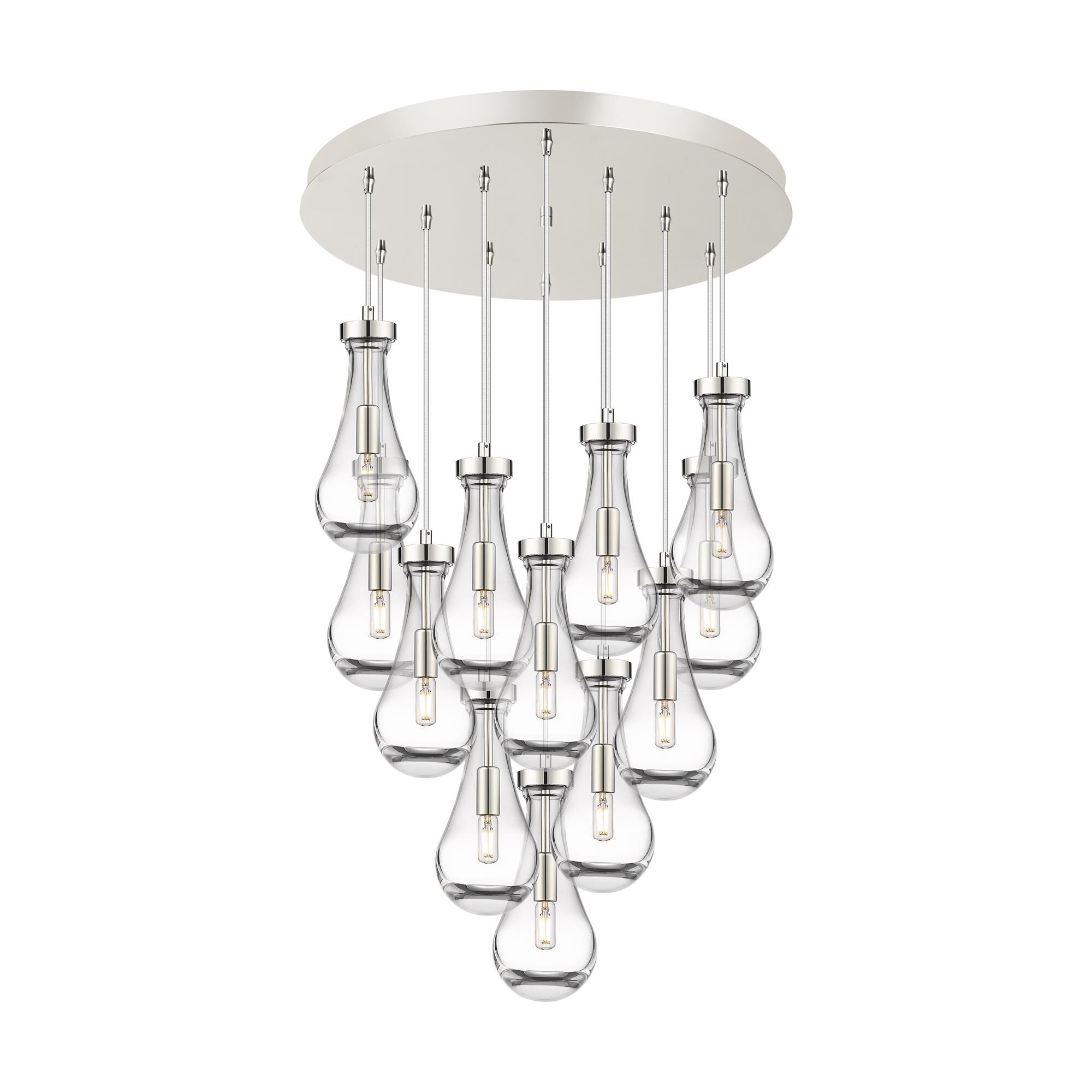 Shown in Polished Nickel finish and Clear glass and Clear Glass shade