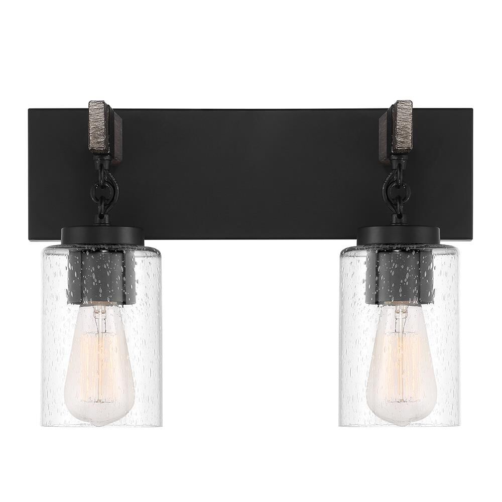 Shown in Matte Black finish and Clear Seedy glass