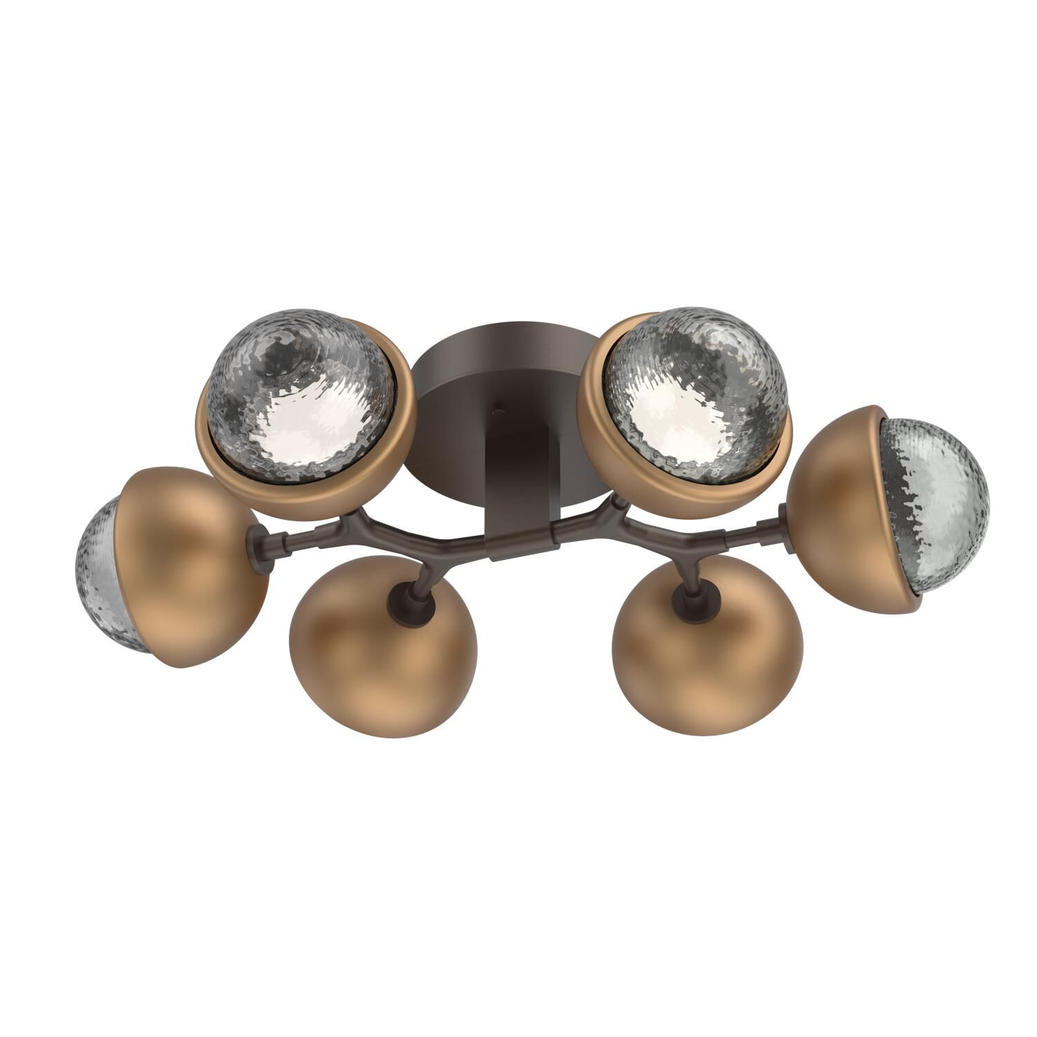 Shown in Flat Bronze finish and Smoke glass and Novel Brass accent
