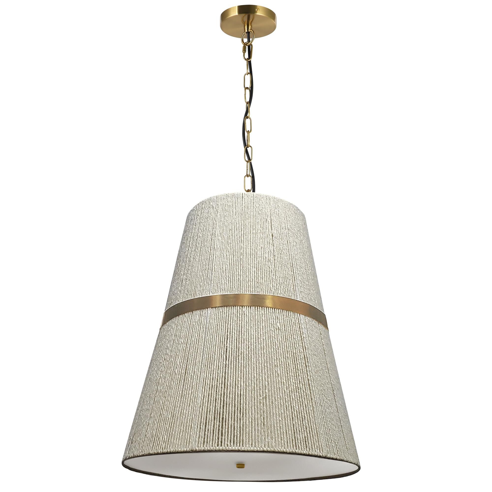 Shown in Aged Brass finish and Natural shade