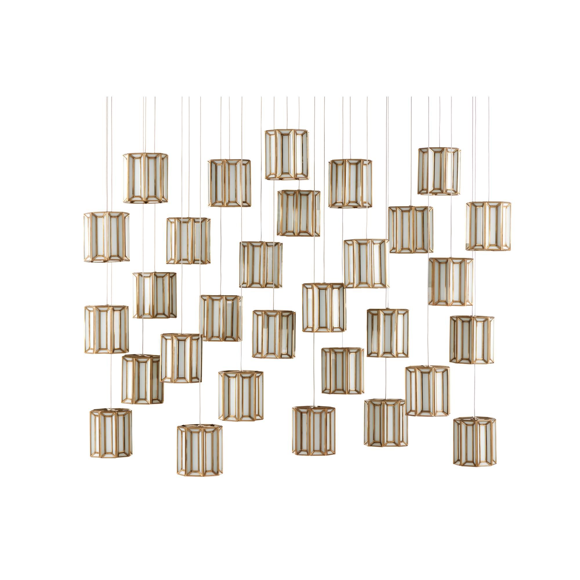 Shown in Antique Brass/White/Painted Silver finish and Antique Brass/Frosted Glass shade