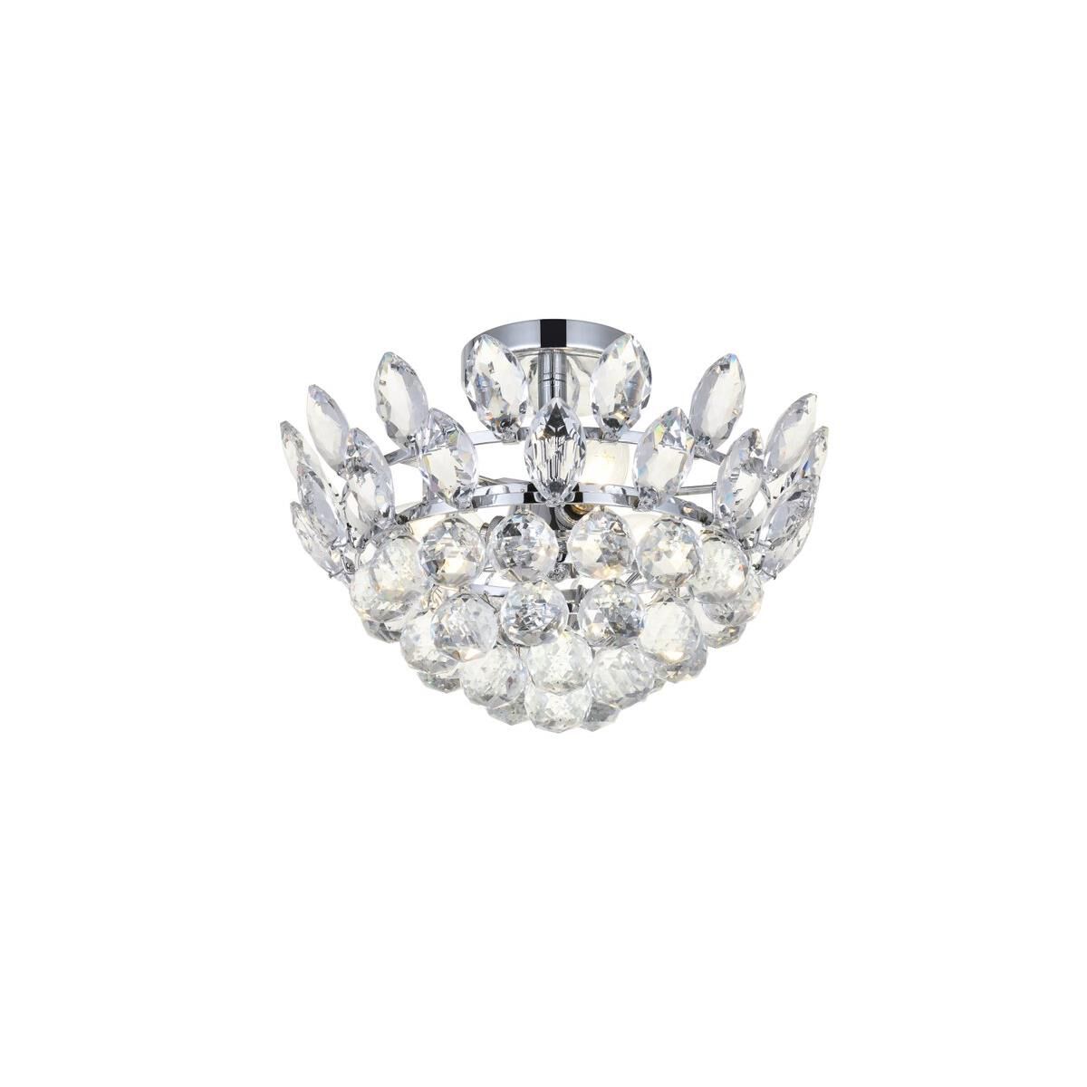 Emilia 14 Inch 3 Light Semi Flush Mount by Elegant Lighting