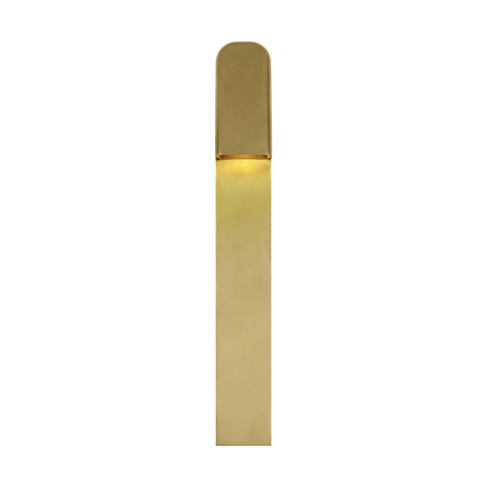 Shown in Hand-Rubbed Antique Brass finish and Brass shade