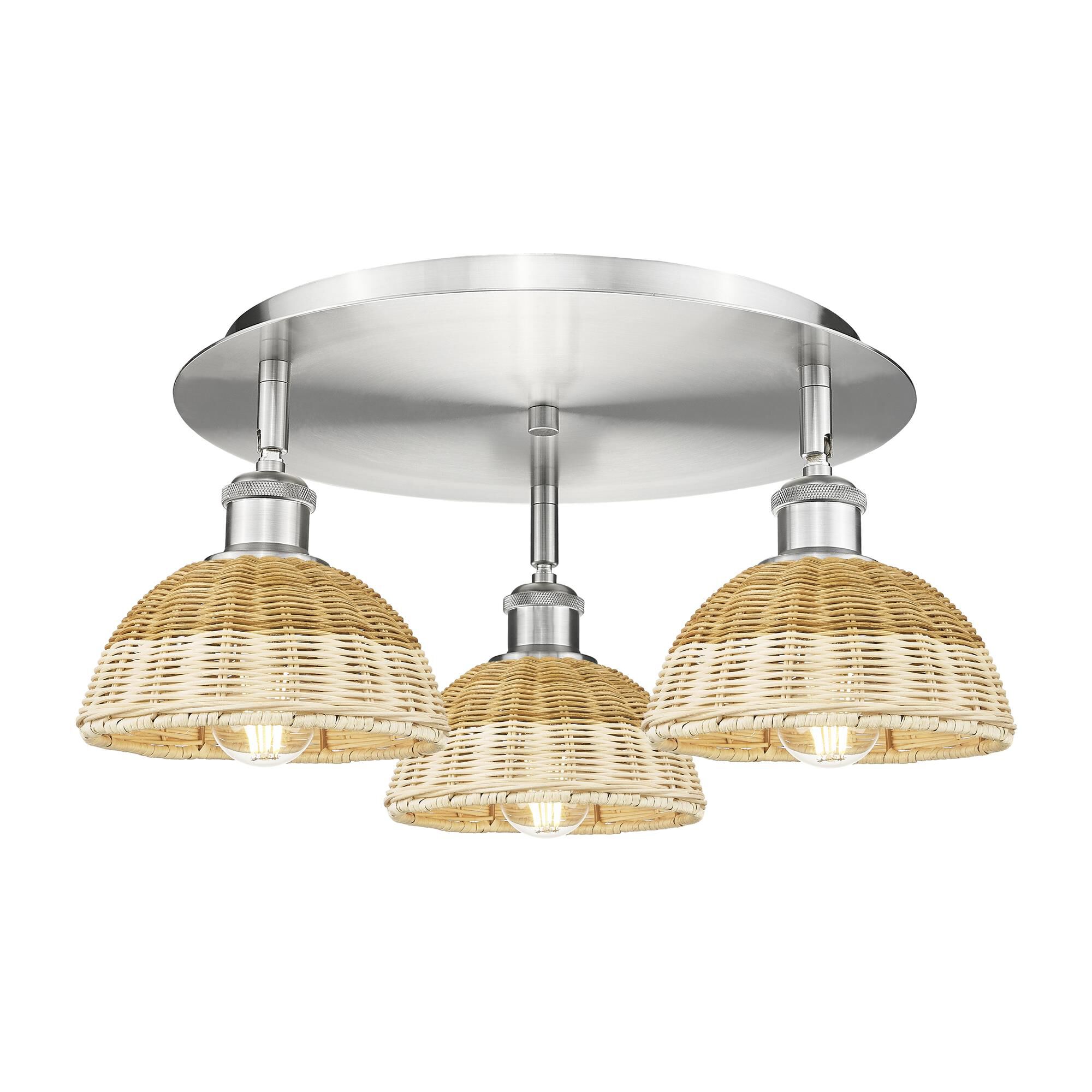 Shown in Satin Nickel finish and Natural shade
