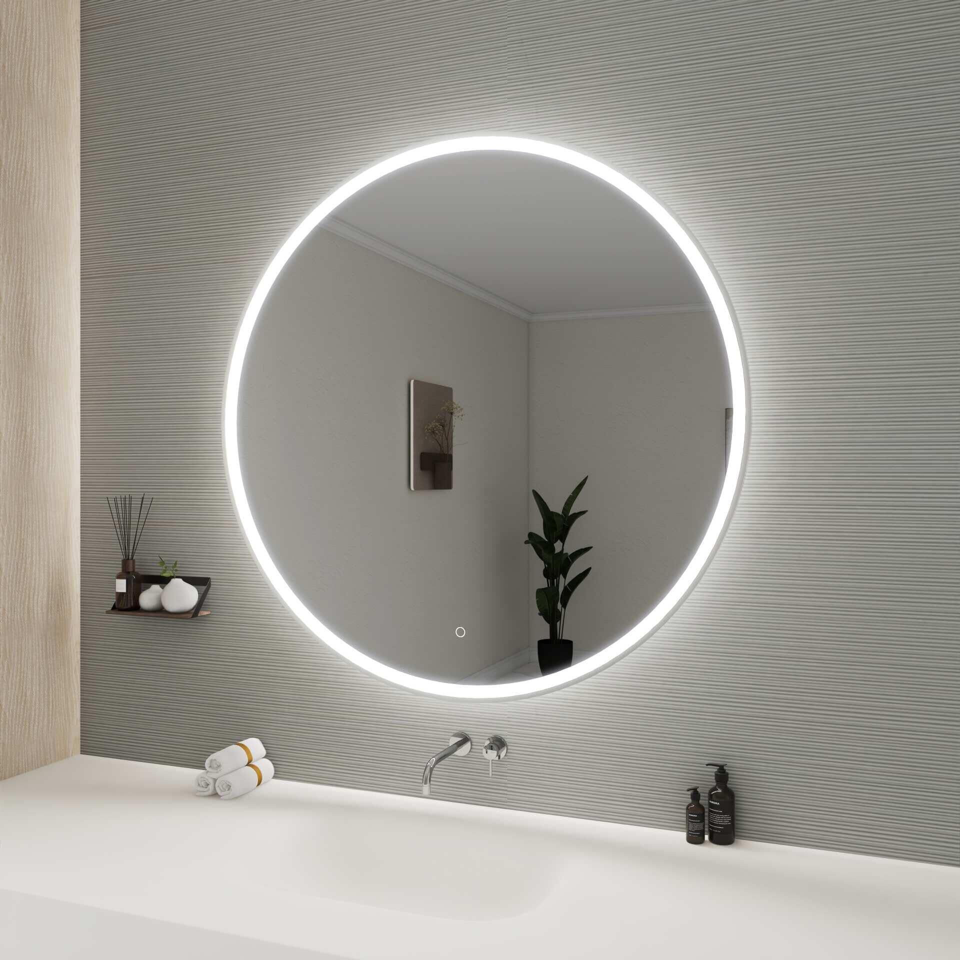 Harmoni 45 Inch Round LED Lighted Mirror by Elegant Decor