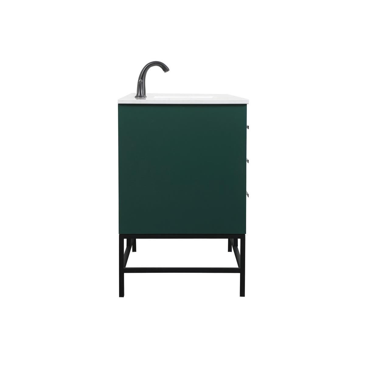 Shown in Green finish and Without Backsplash accent