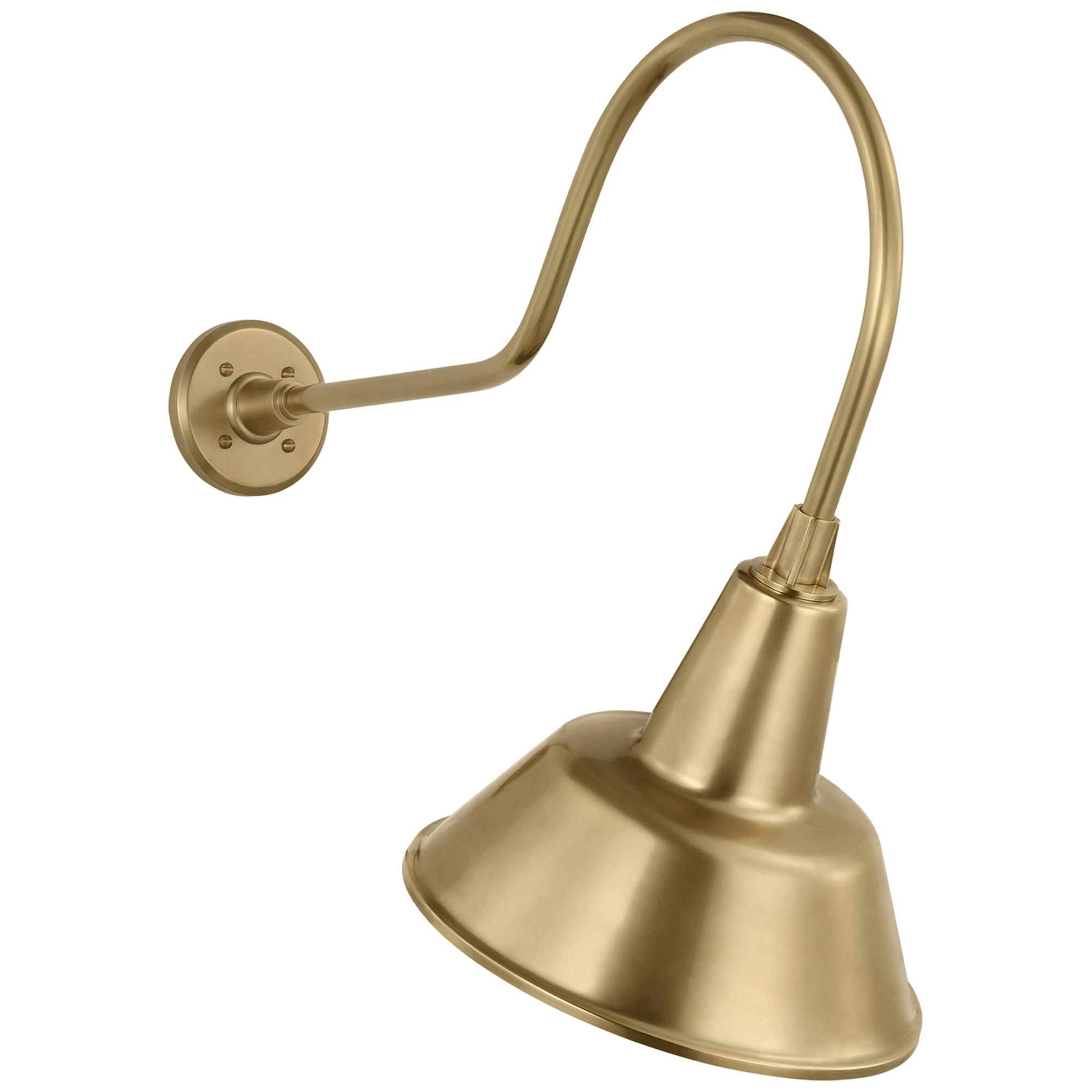 Shown in Hand-Rubbed Antique Brass finish and Gold shade