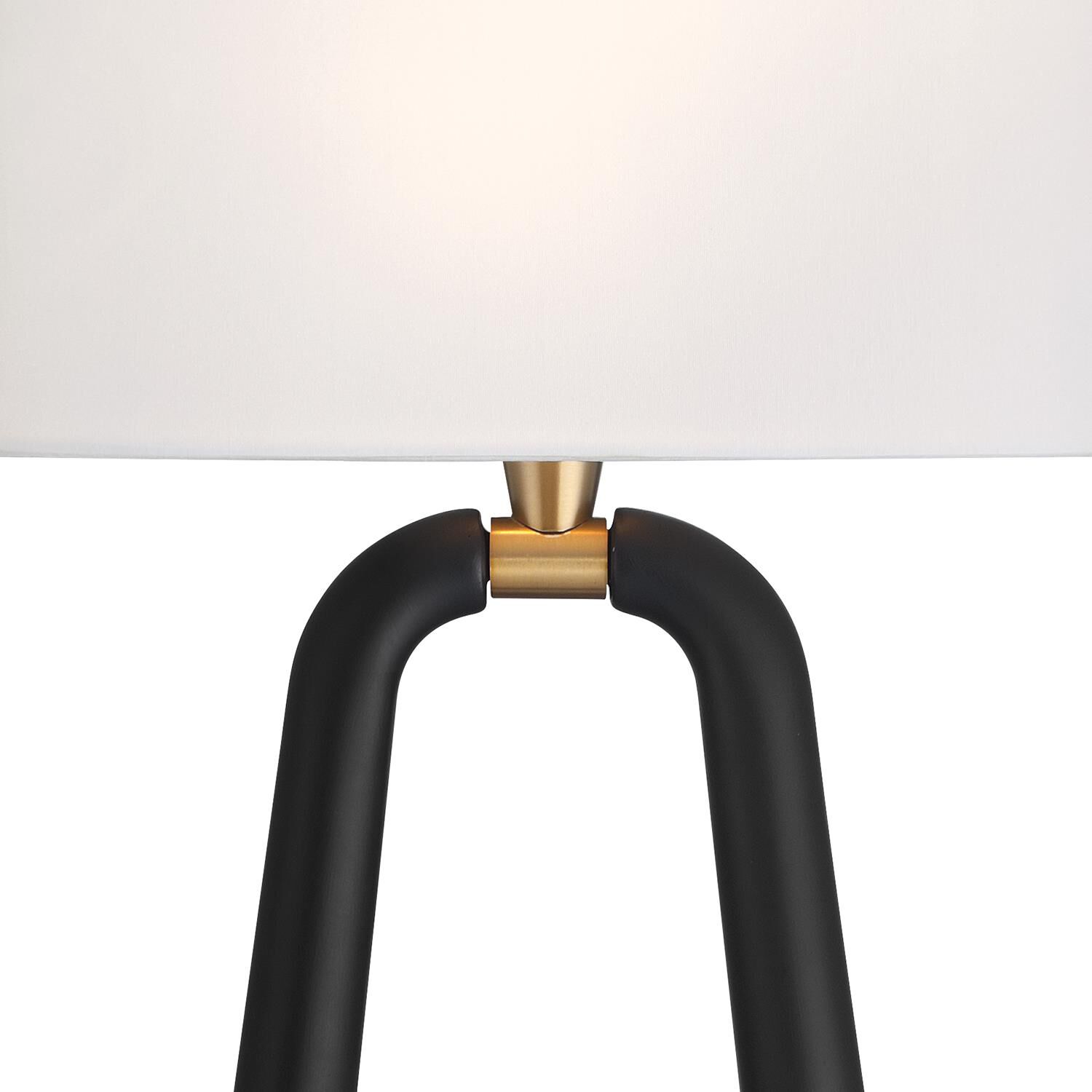 Shown in Aged Brass and Matte Black finish and Silk shade