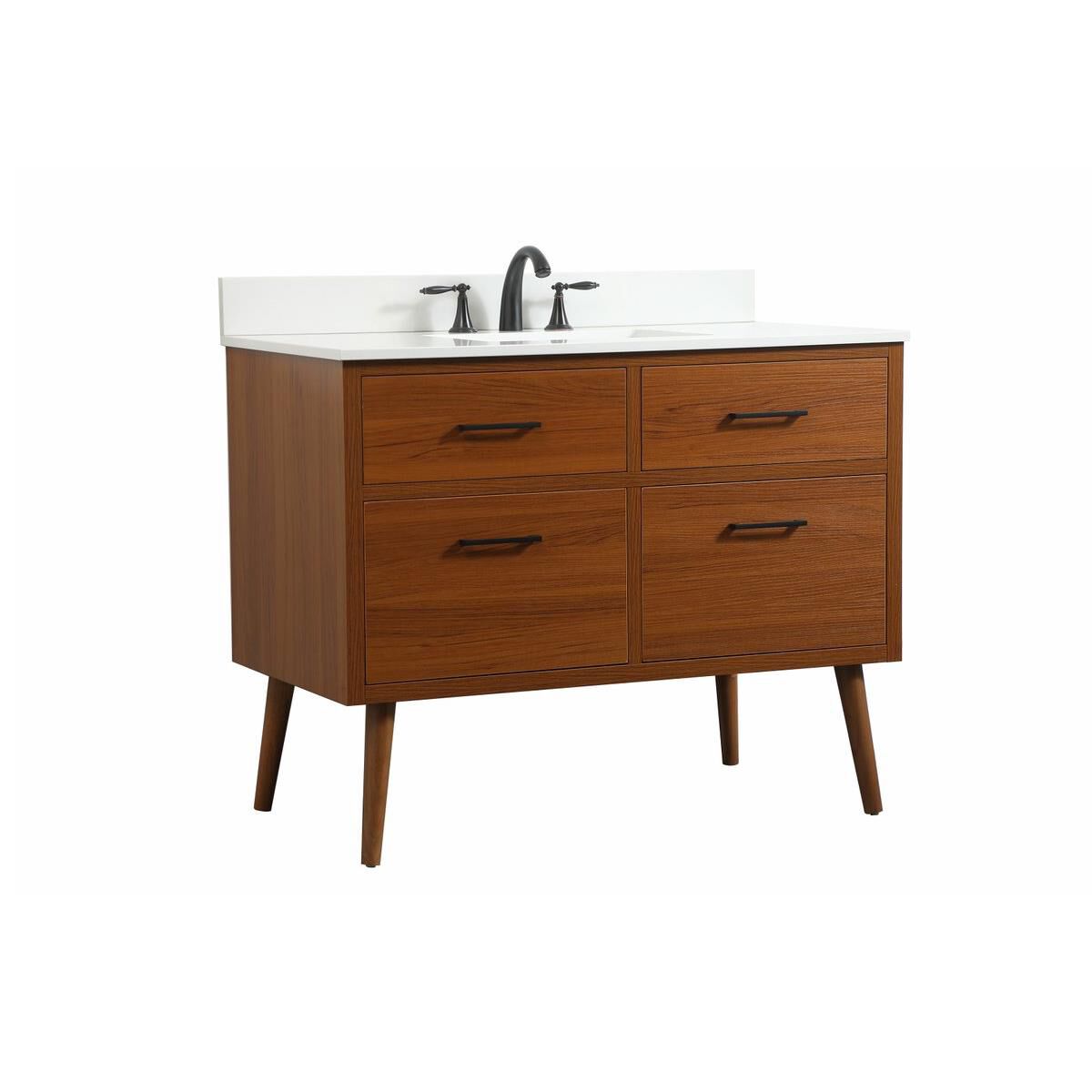 Shown in Teak finish and With Backsplash accent