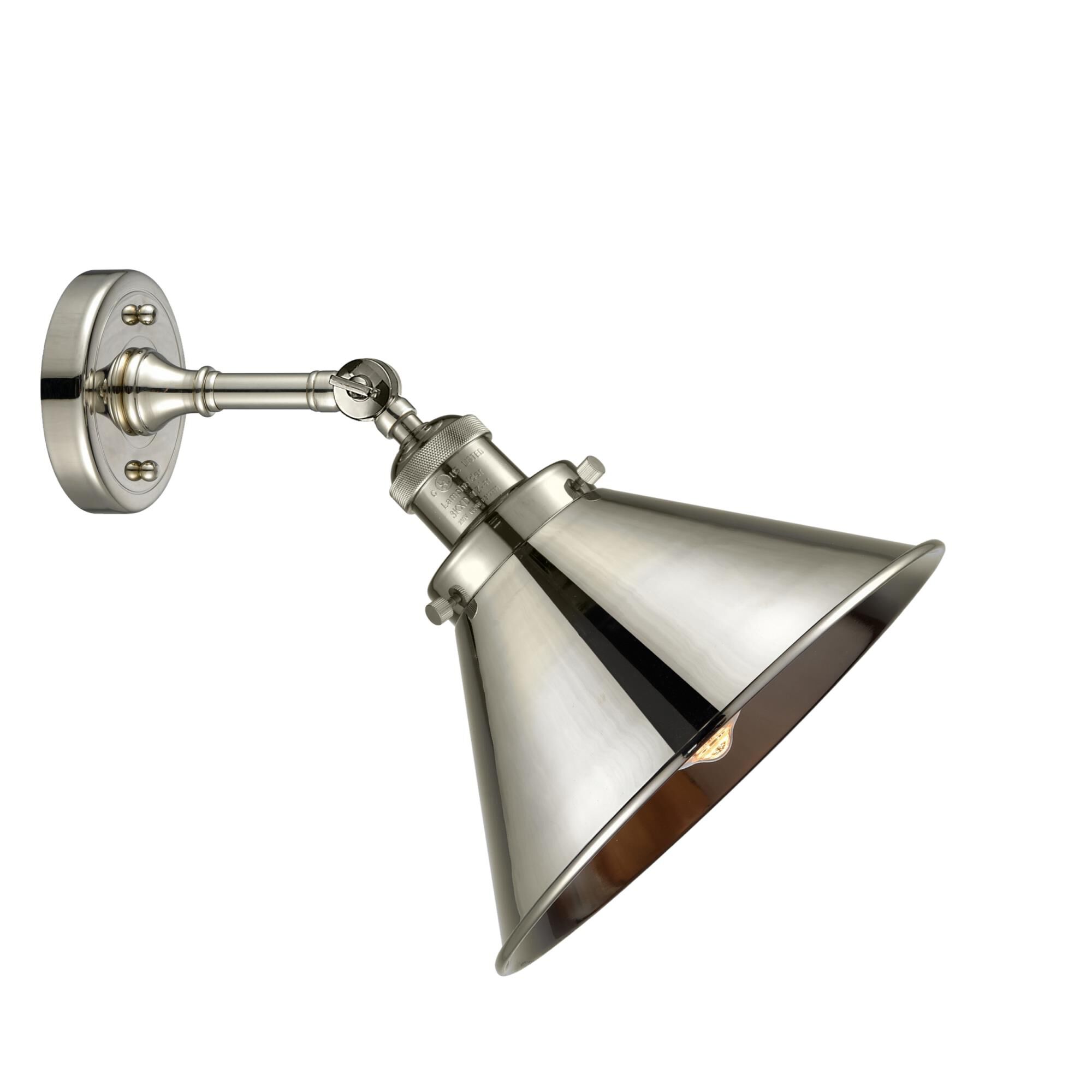 Shown in Polished Nickel finish and Polished Nickel glass and Polished Nickel shade and No Accent accent