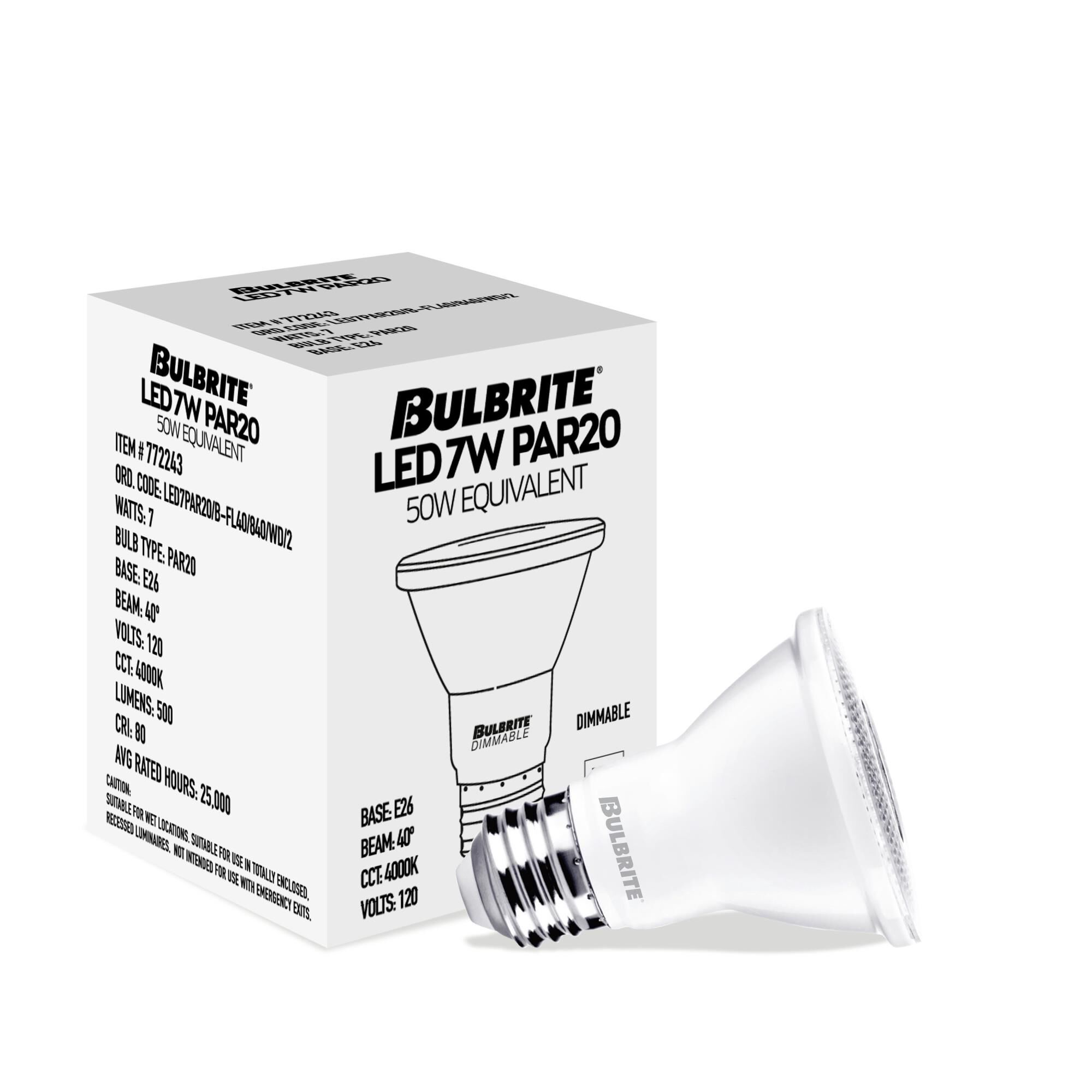 7 Watt 4000K PAR20 LED Light Bulb by Bulbrite