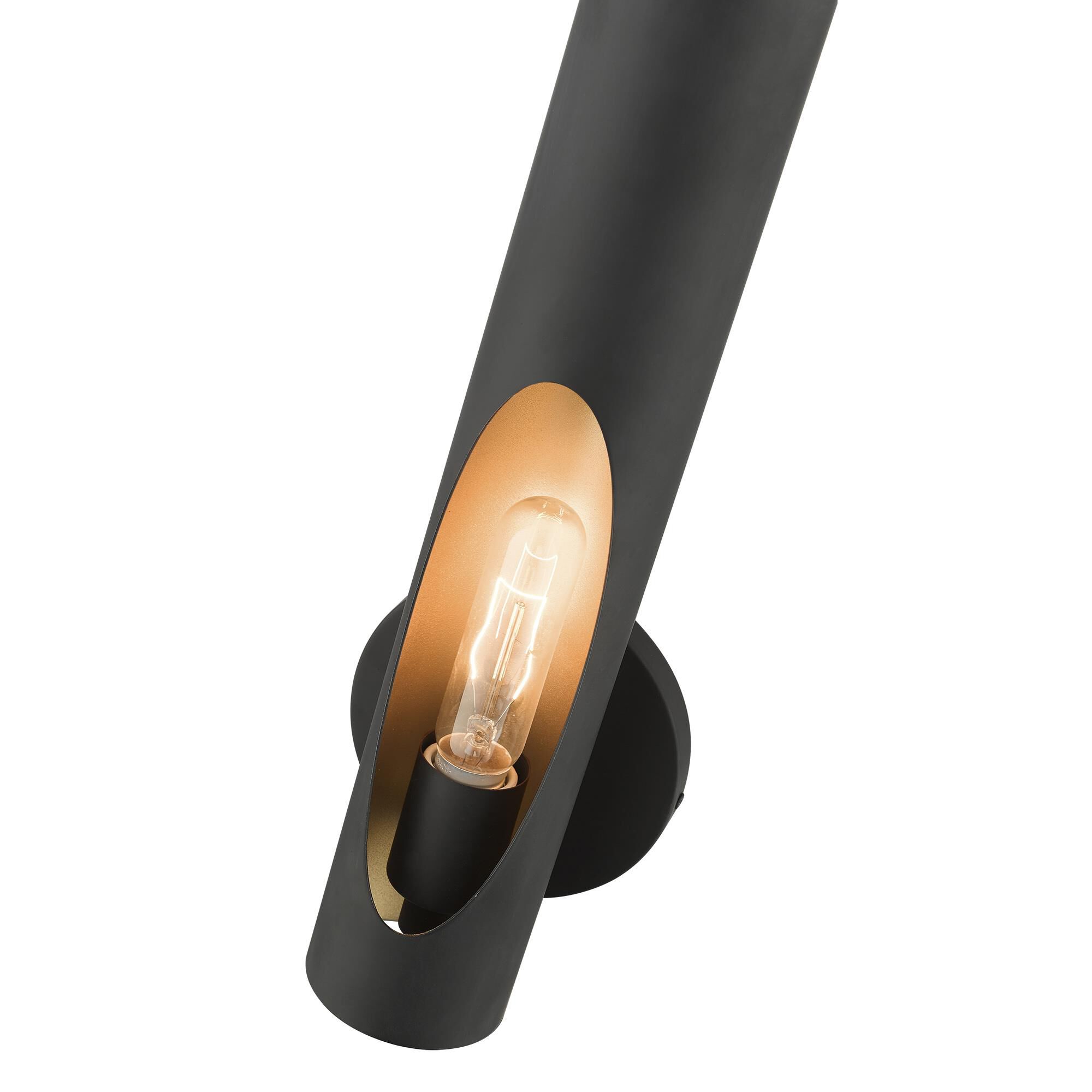 Shown in Black finish and Hand Welded Black  With Gold Finish Inside shade