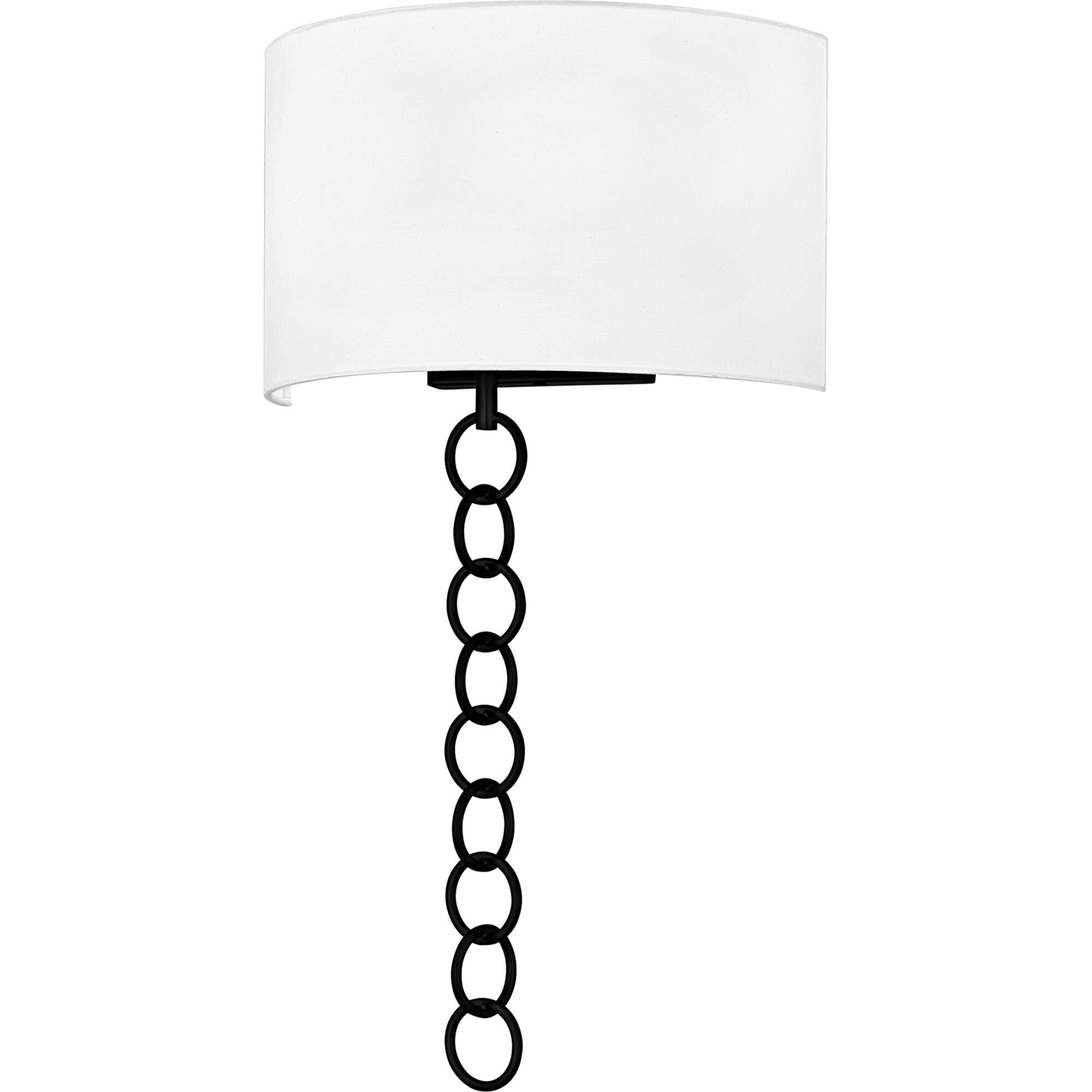 Shown in Matte Black finish and White Fabric shade
