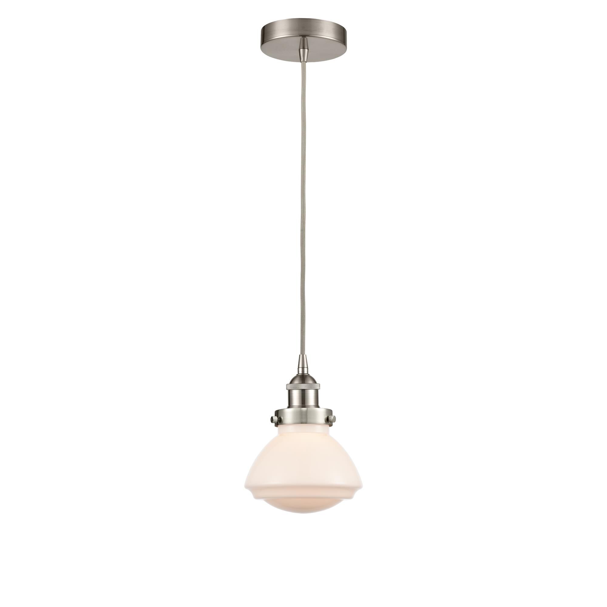 Shown in Brushed Satin Nickel finish and Frosted glass