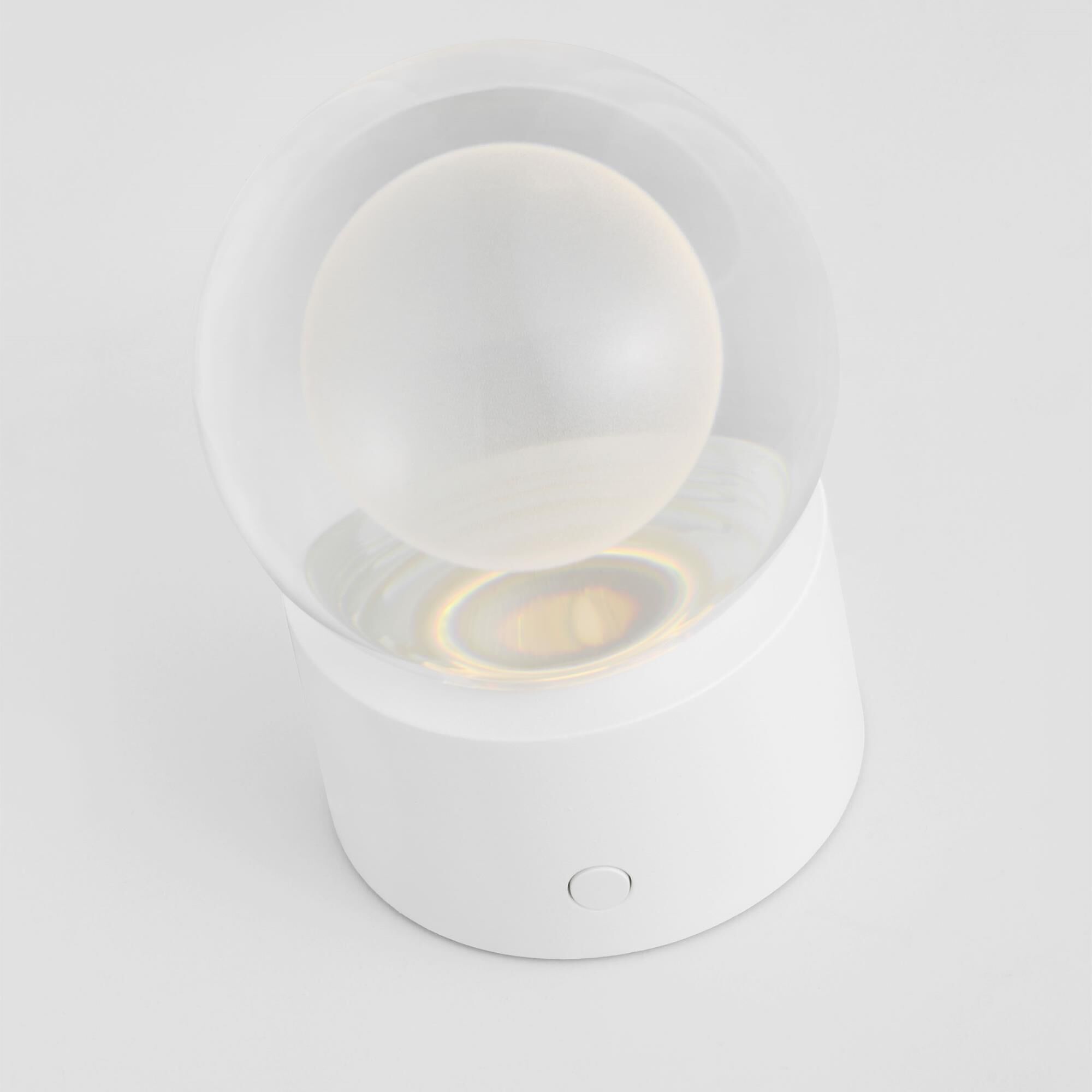 Shown in Matte White finish and Crystal glass