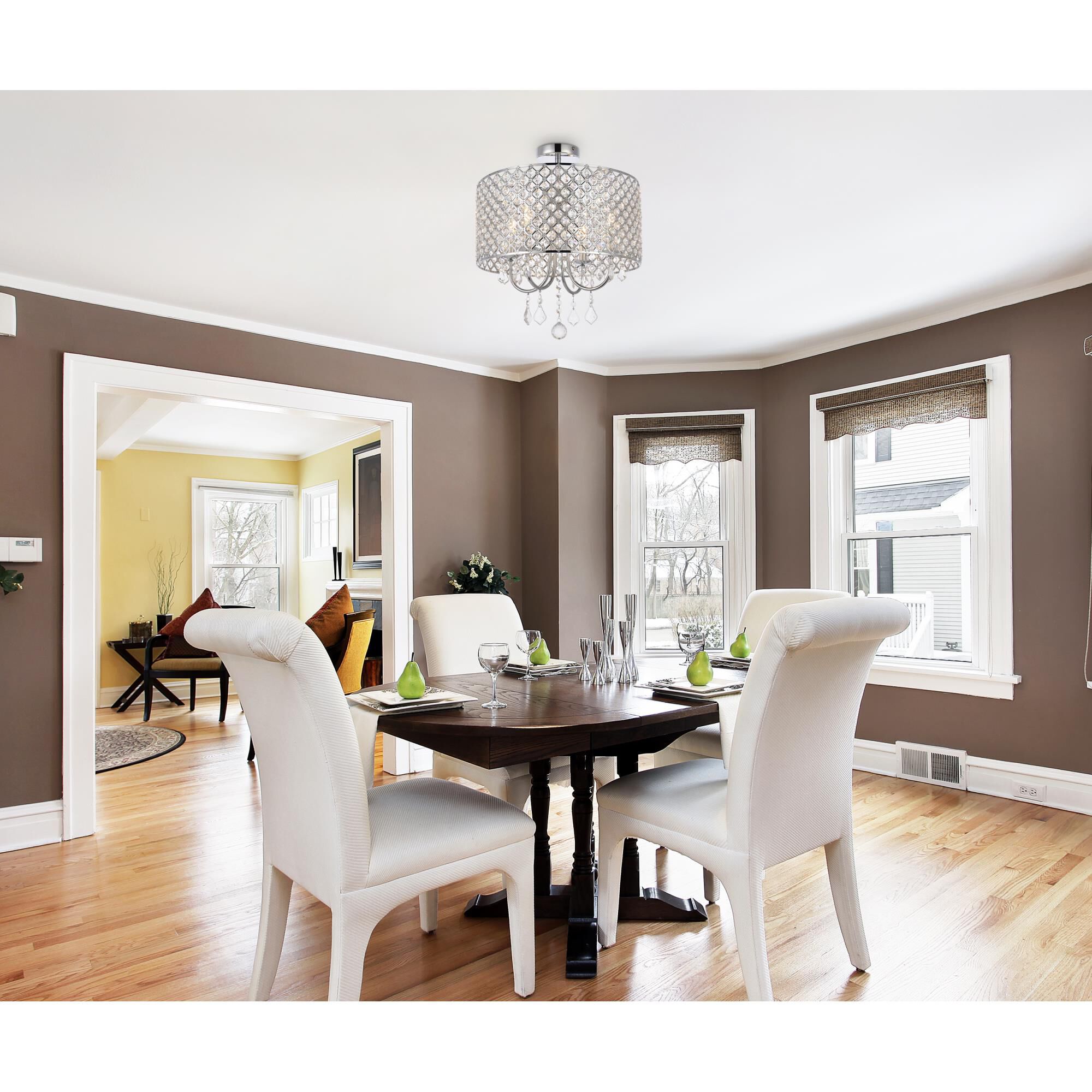 Elise 17 Inch 4 Light Semi Flush Mount by Elegant Lighting